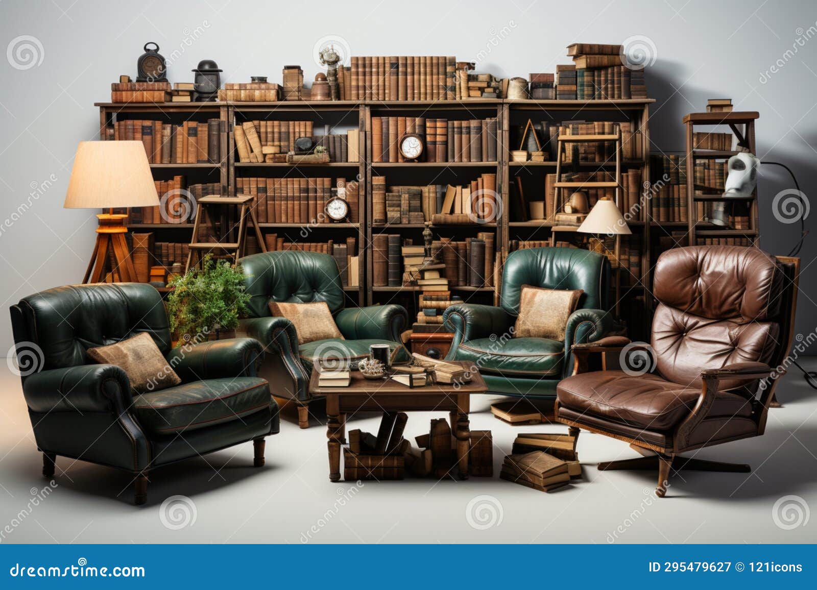 Used Library Furniture stock illustration. Illustration of book 295479627