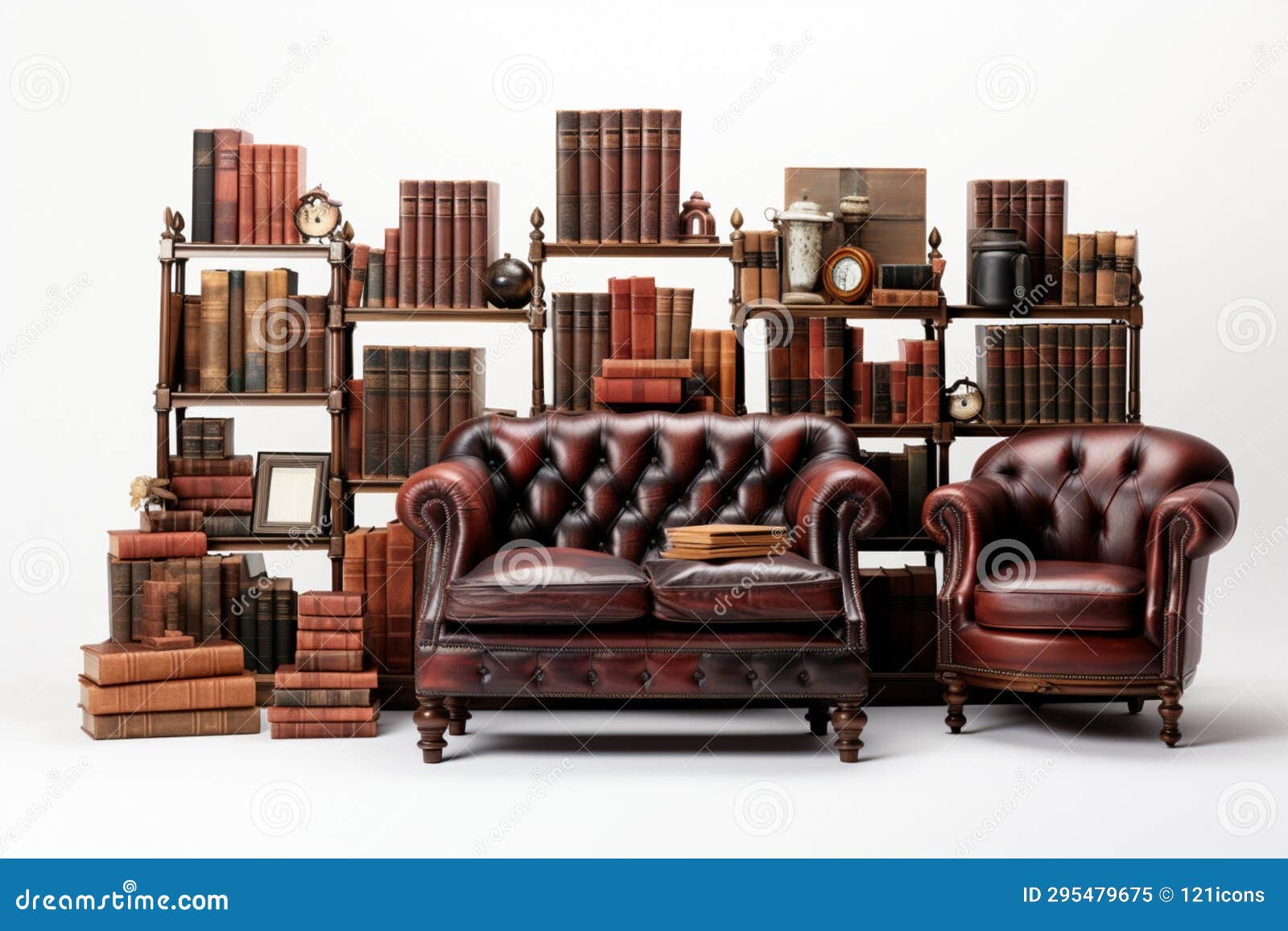 Used Library Furniture stock illustration. Illustration of library