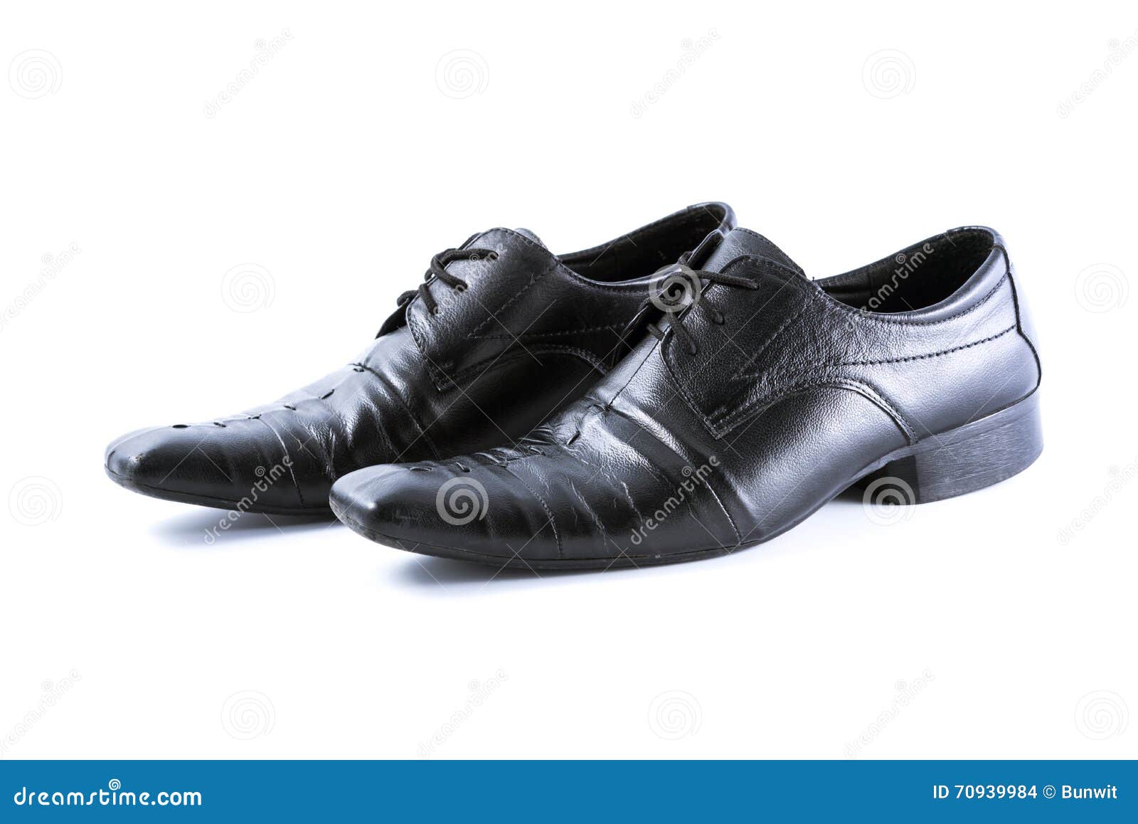 Used Men Shoes on White Background Stock Photo - Image of dirty, shoes ...