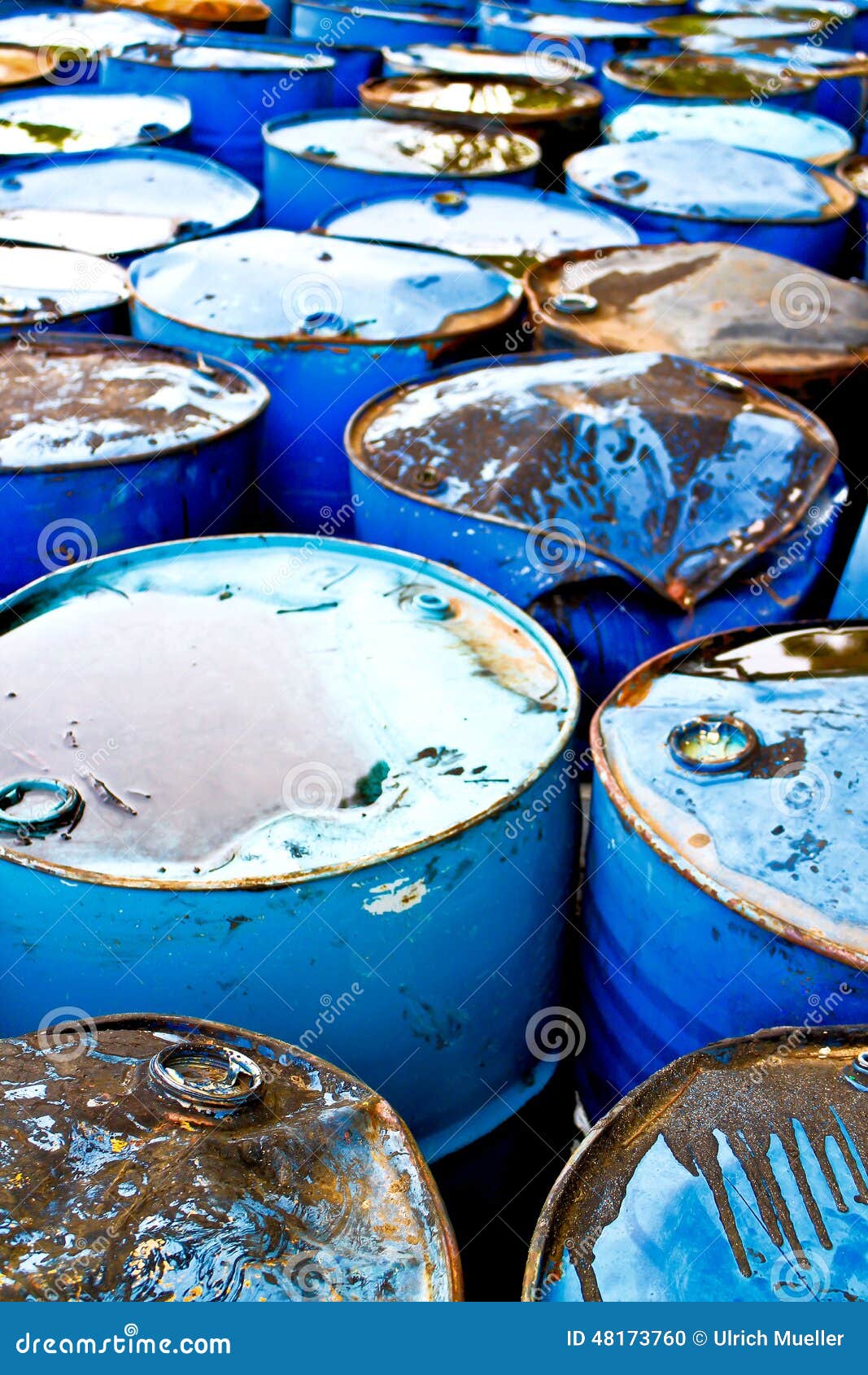 Used oil drums stock photo. Image of industrial, warehouse 48173760