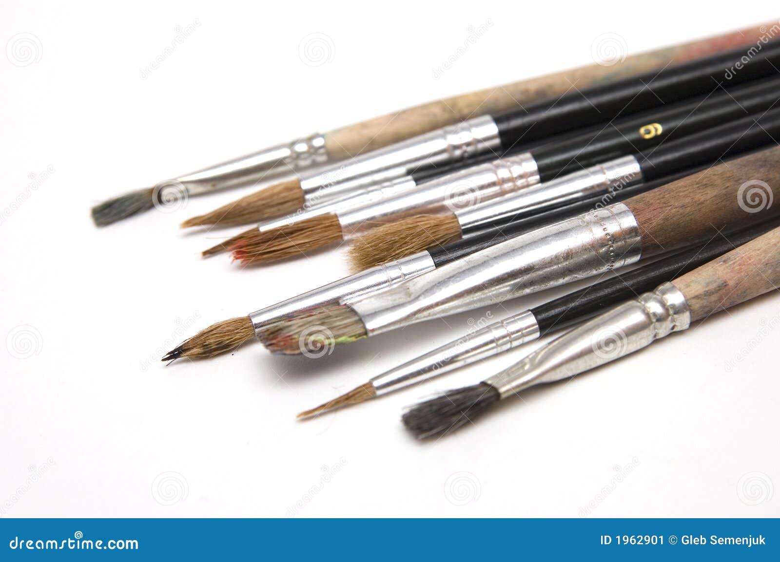 Used Paint Brushes on White Stock Image Image of artist, pile 1962901