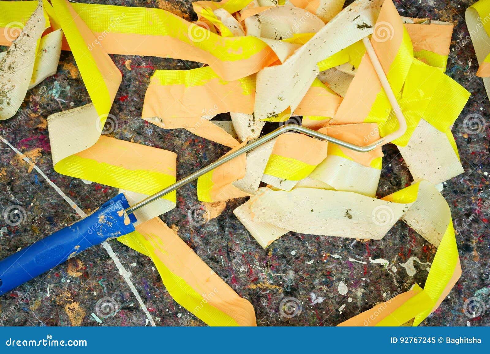 Used Painters Tape Roller Frame Recycled Felt Drop Stock Image Image