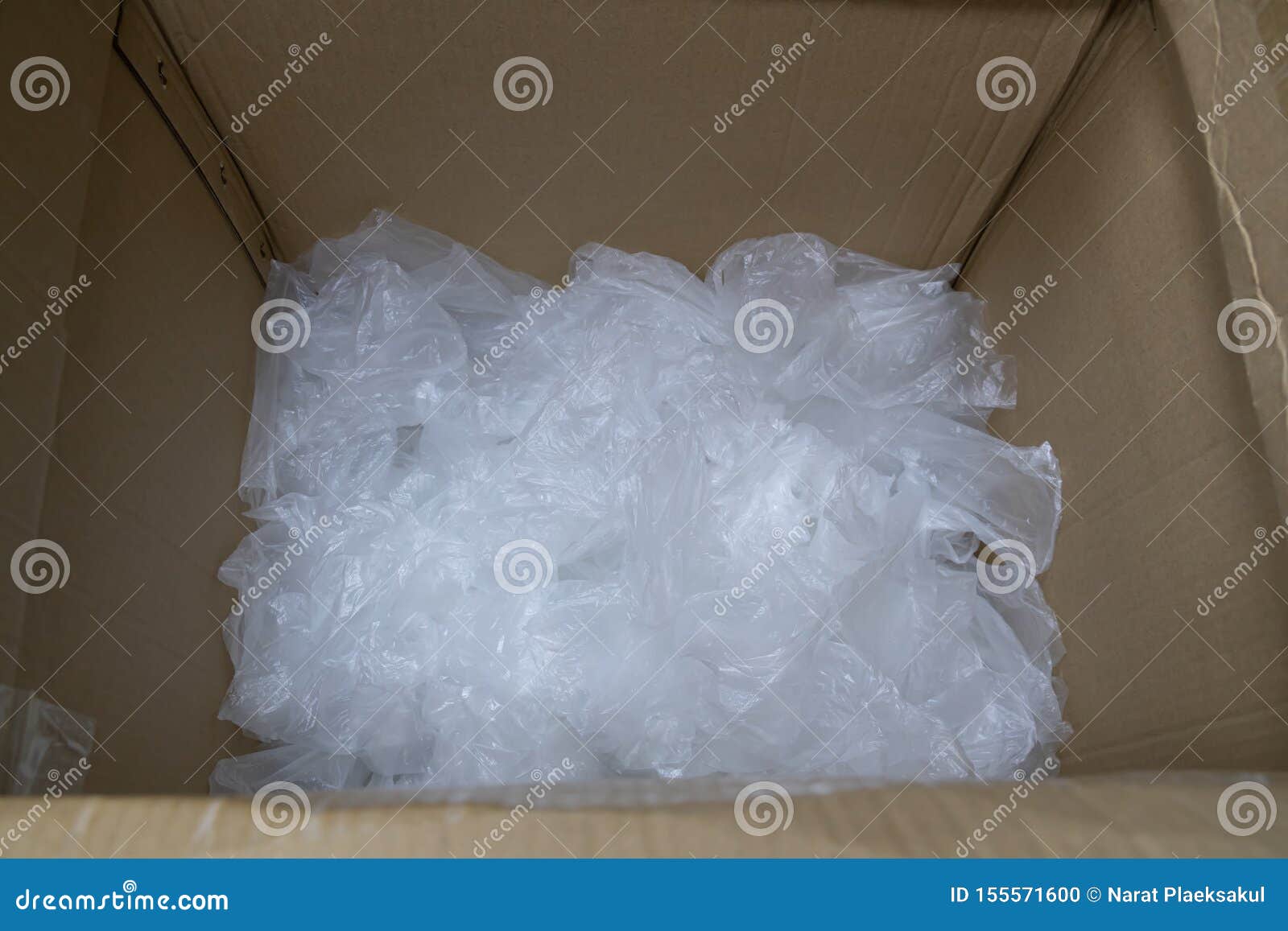 Used Plastic Bag in Paper Box Stock Photo Image of garbage, earth