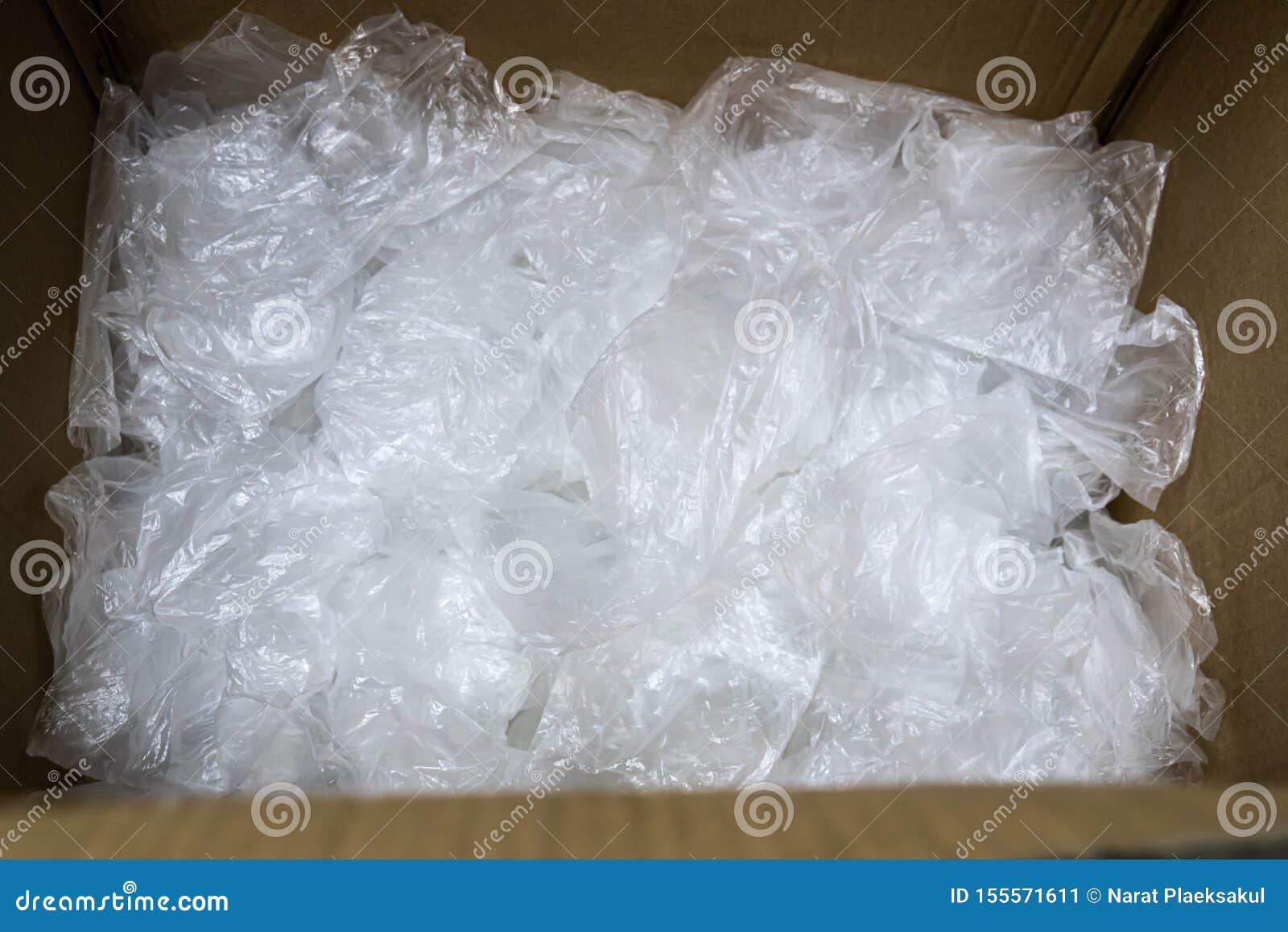 Used Plastic Bag in Paper Box Stock Image Image of design, concept