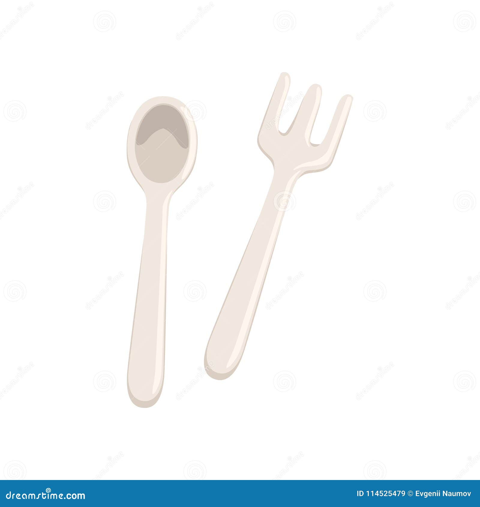 used plastic fork and spoon, recycling garbage concept, utilize waste   on a white background