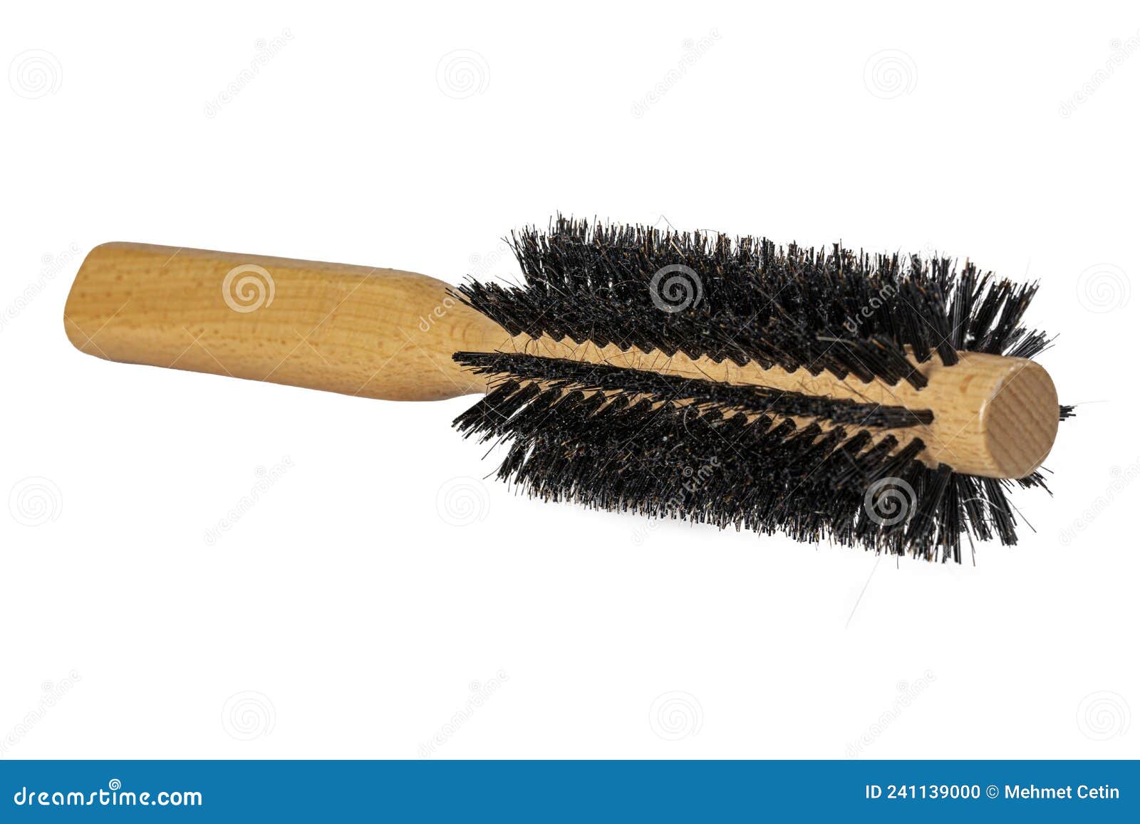 Used Round Hair Brush. Hair Tools, Beauty and Hairdressing Concept