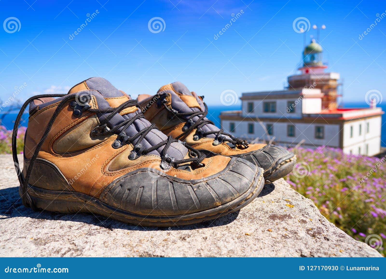 used shoes at the end of saint james way finisterre