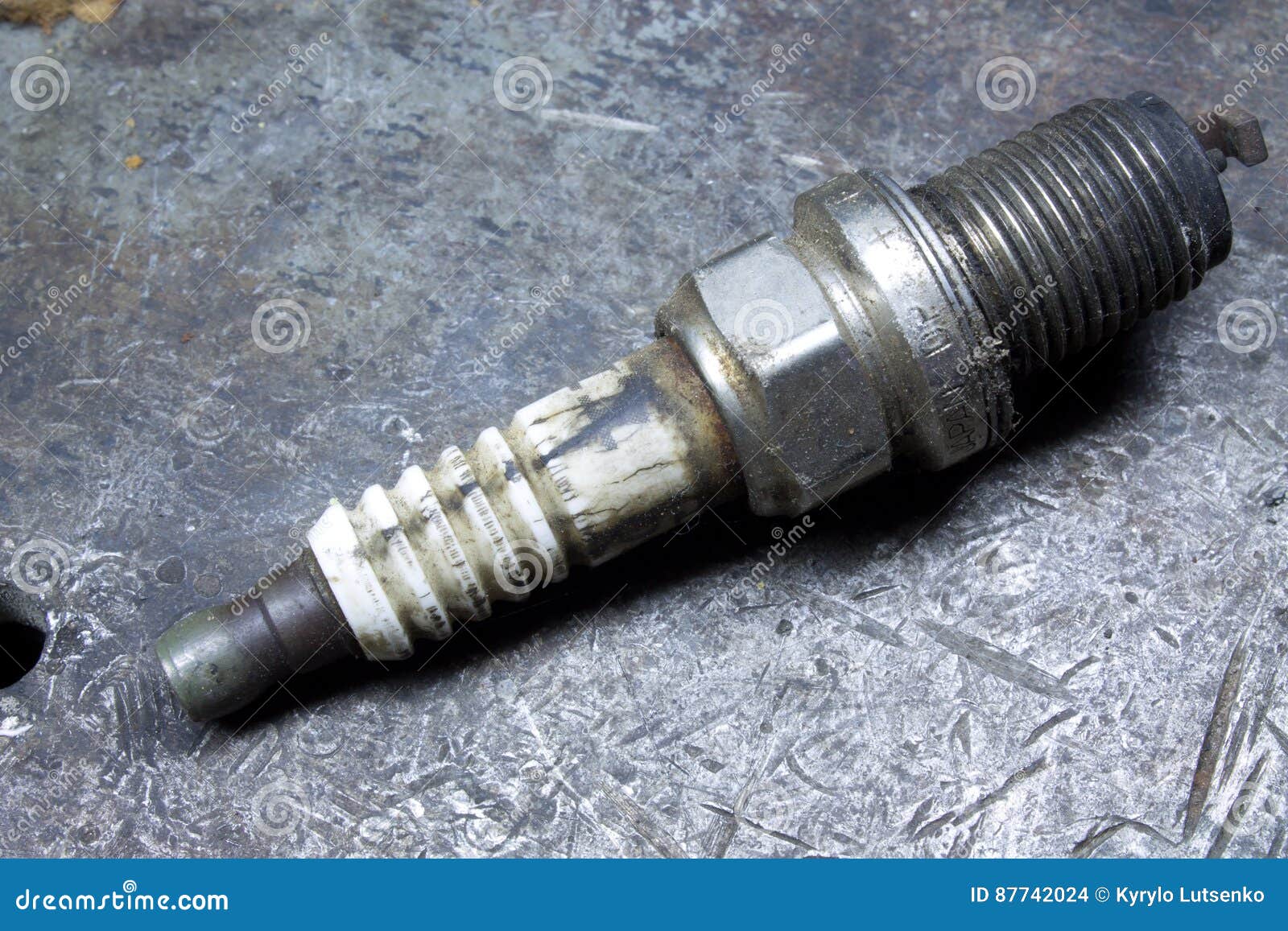 Used spark plug stock photo. Image of garage, male, device 87742024