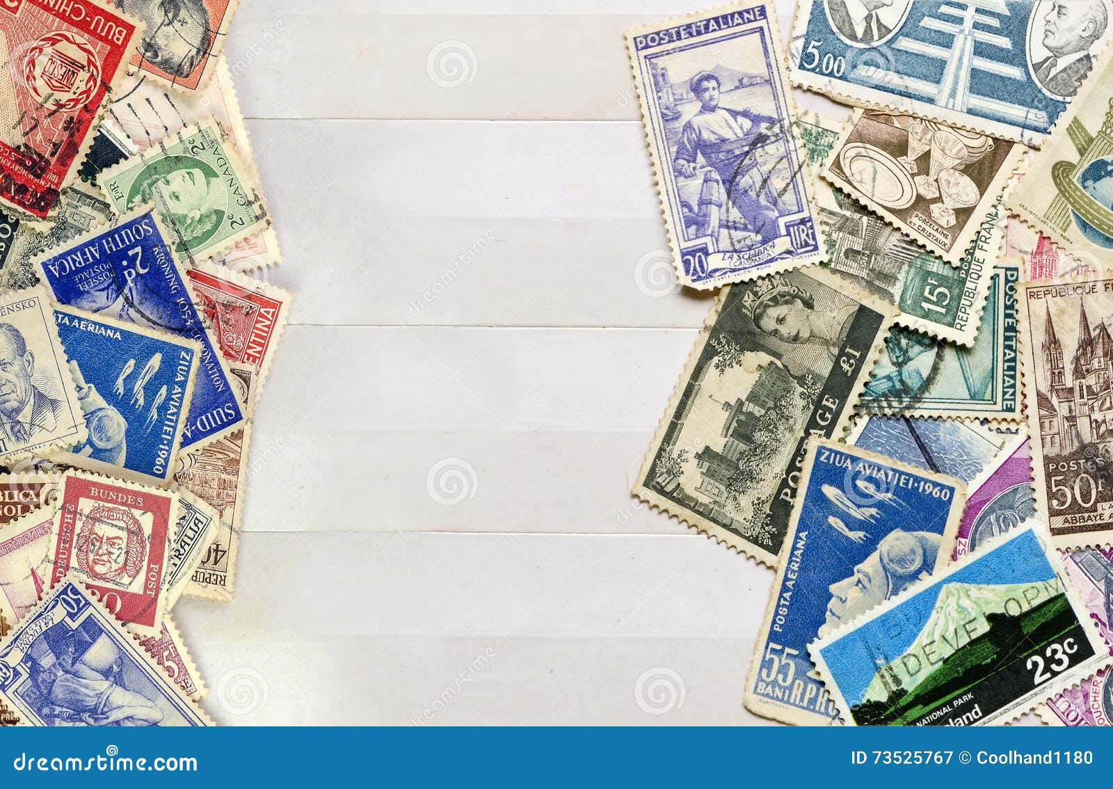 Used Stamps Mail of Different Countries on the Book Collecting