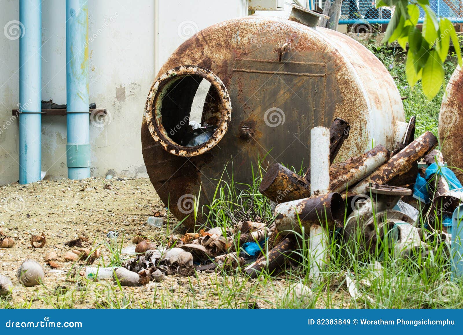 The used water tank stock image. Image of pail, fragment 82383849