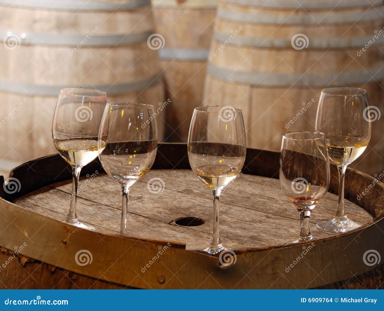 Used Wine Glasses on an Old Wine Barrel Stock Photo Image of barrel