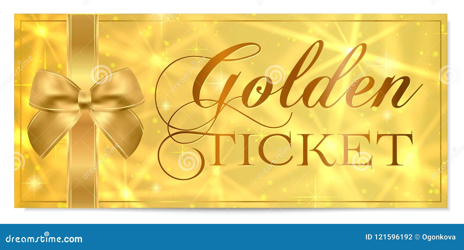 Golden Ticket Gold Ticket Gold Bow Vector Template Design With Star Golden Background Stock Vector Illustration Of Isolated Entertainment