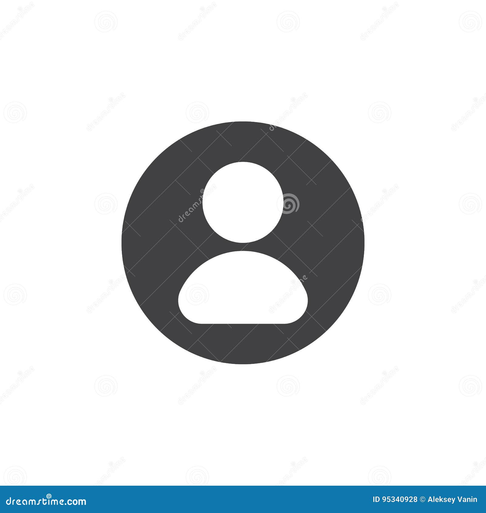 user, account flat icon. round simple button, circular  sign.