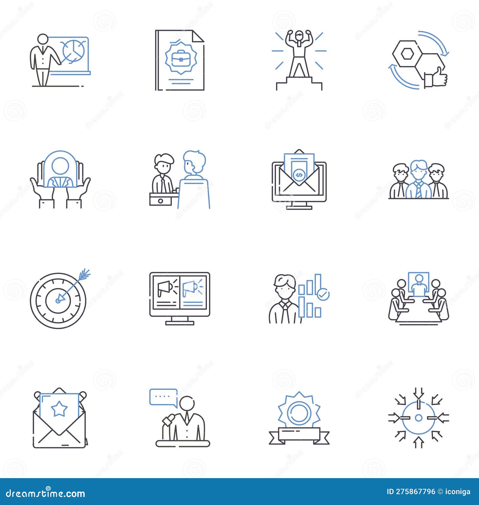 user-centered  line icons collection. empathy, iteration, personas, user research, accessibility, prototype