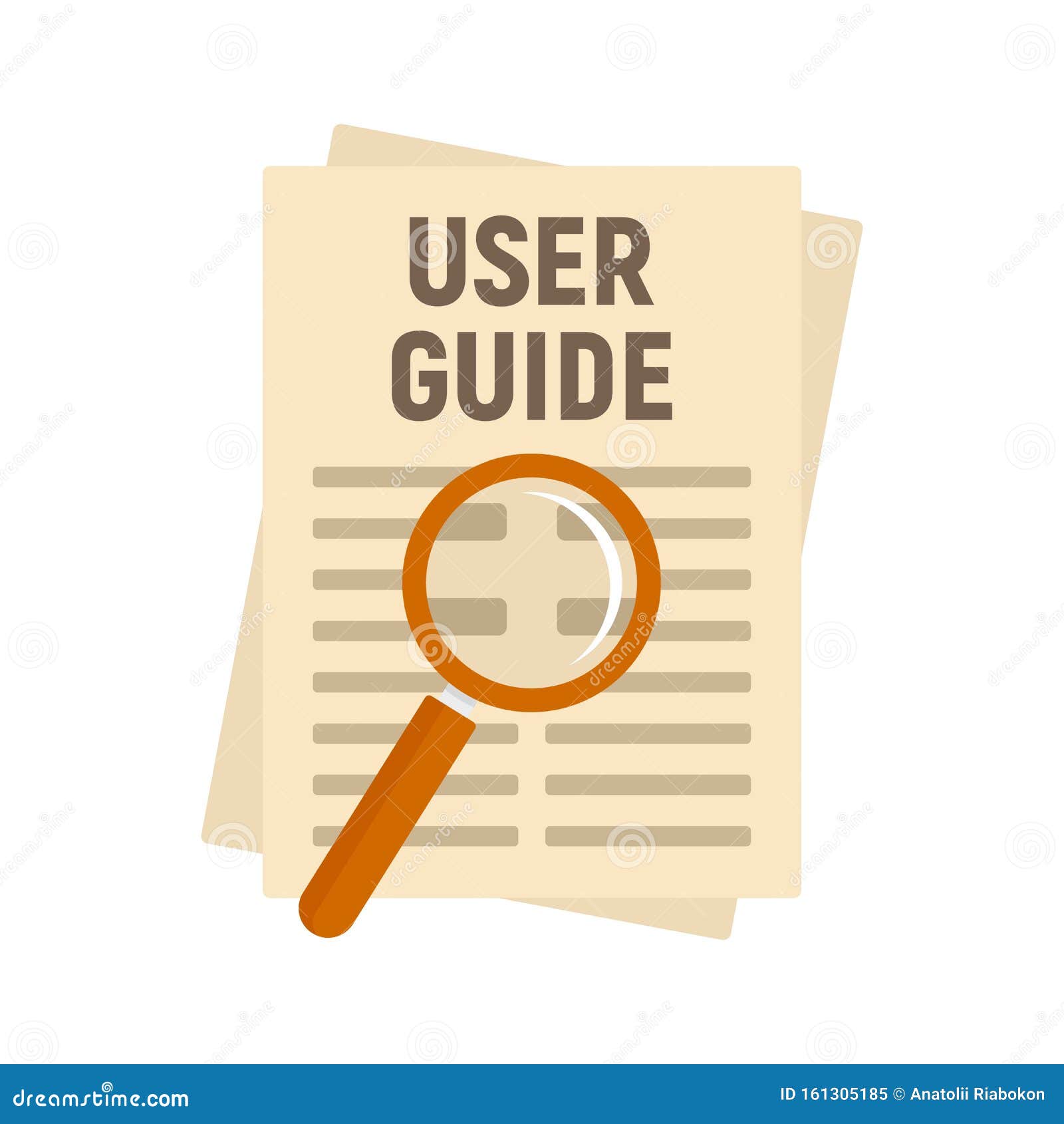 User Guide Papers Icon Flat Style Stock Vector Illustration Of