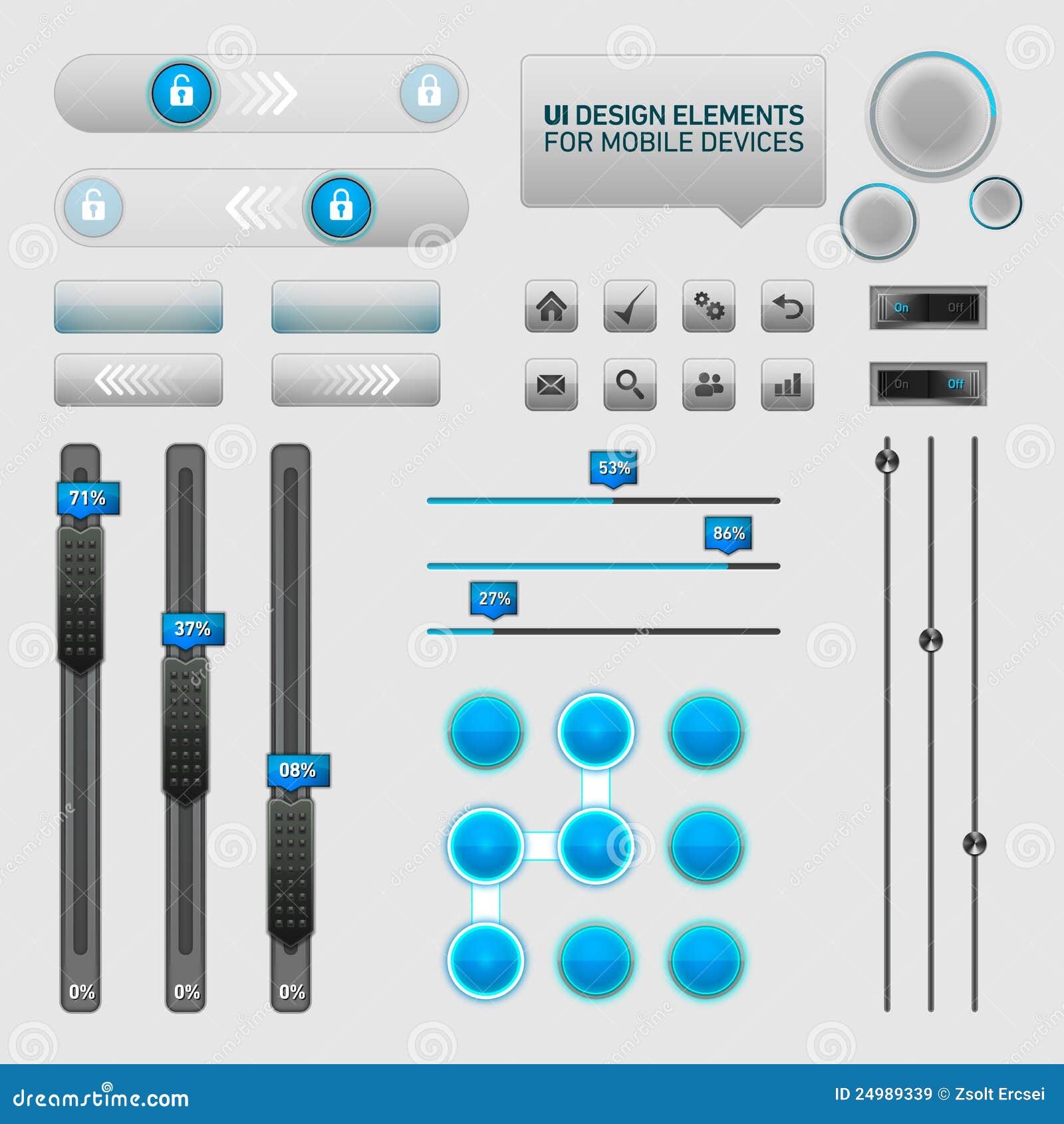 User Interface Design Elements Stock Vector - Illustration of tablet