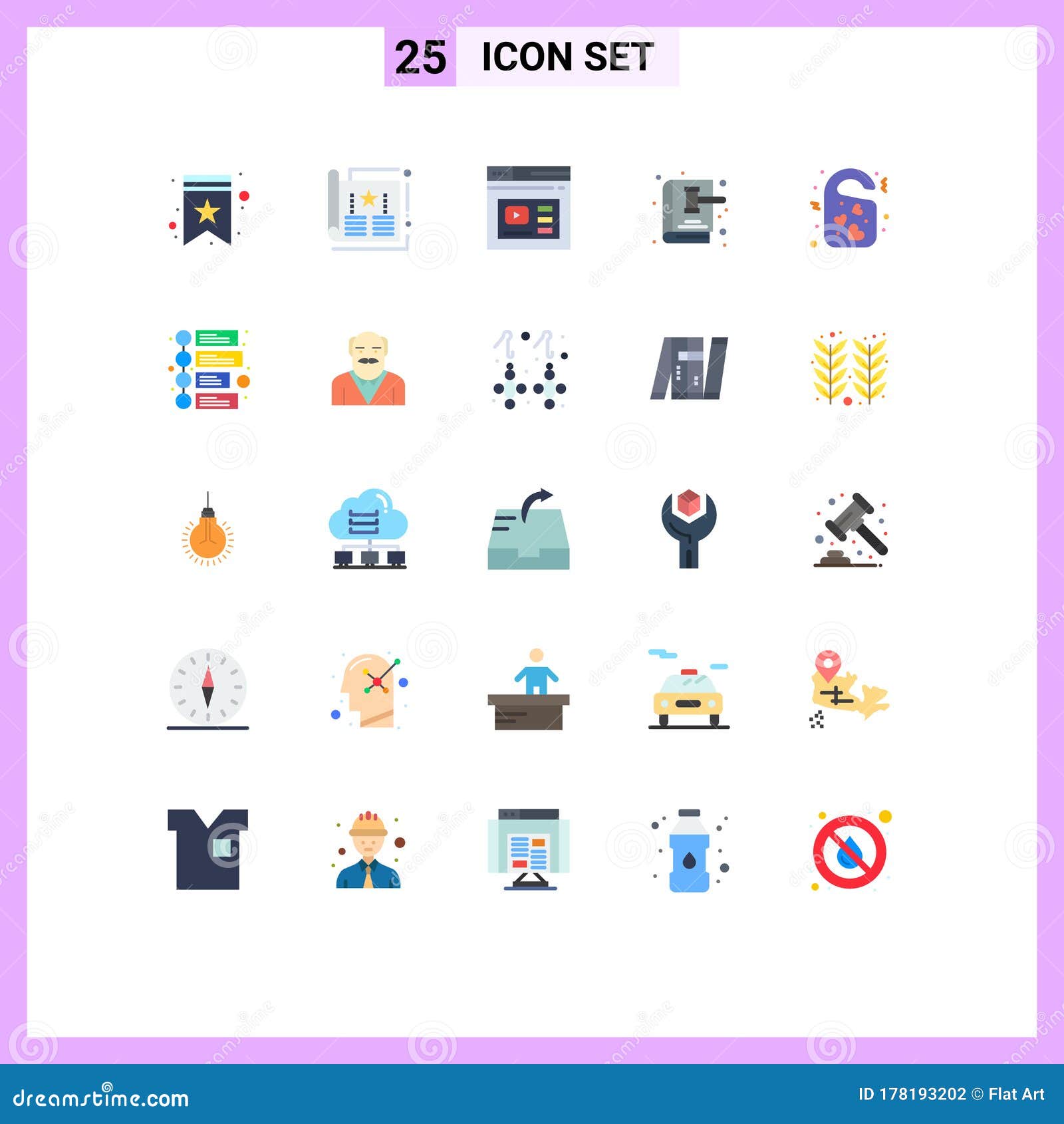 25 universal flat colors set for web and mobile applications law, book, magazine, auction, website