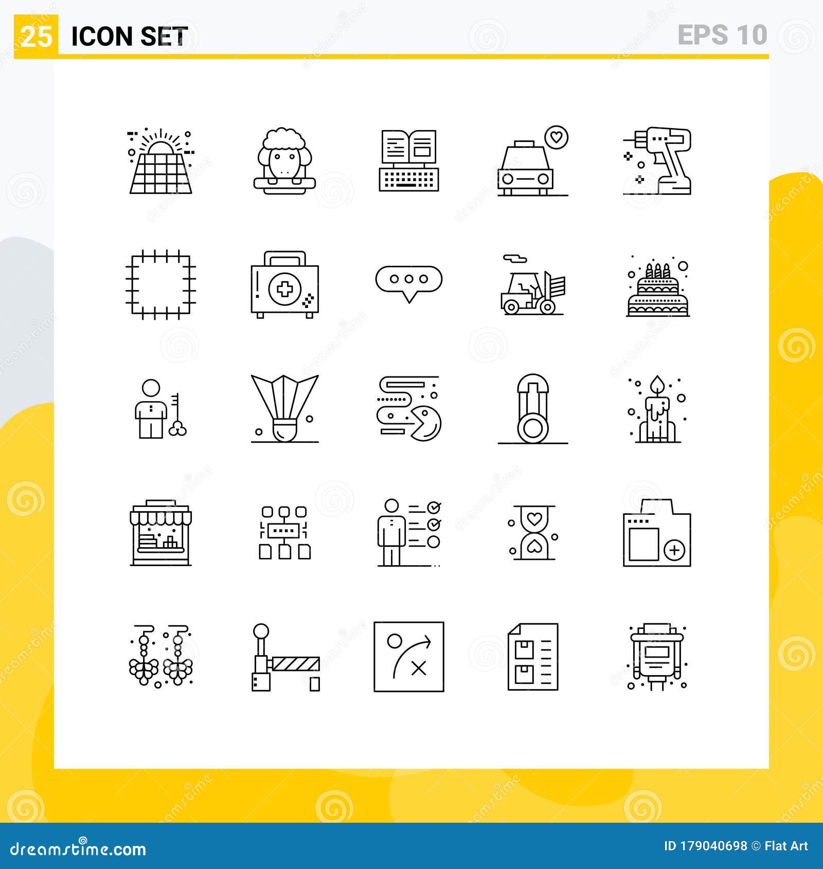 User Interface Pack Of 25 Basic Lines Of Drill Heart Spring Love Facebook Stock Vector Illustration Of Heart Outline 179040698
