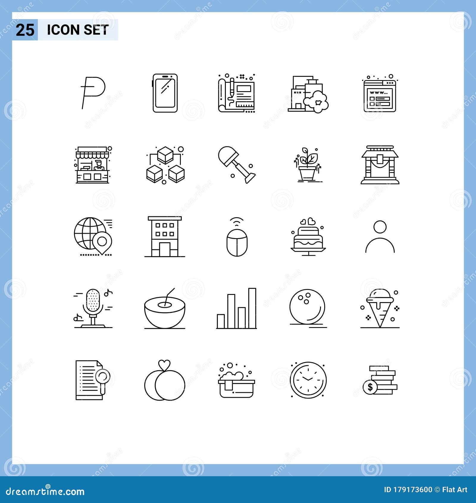 user interface pack of 25 basic lines of pollution, industry, samsung, factory, sketch