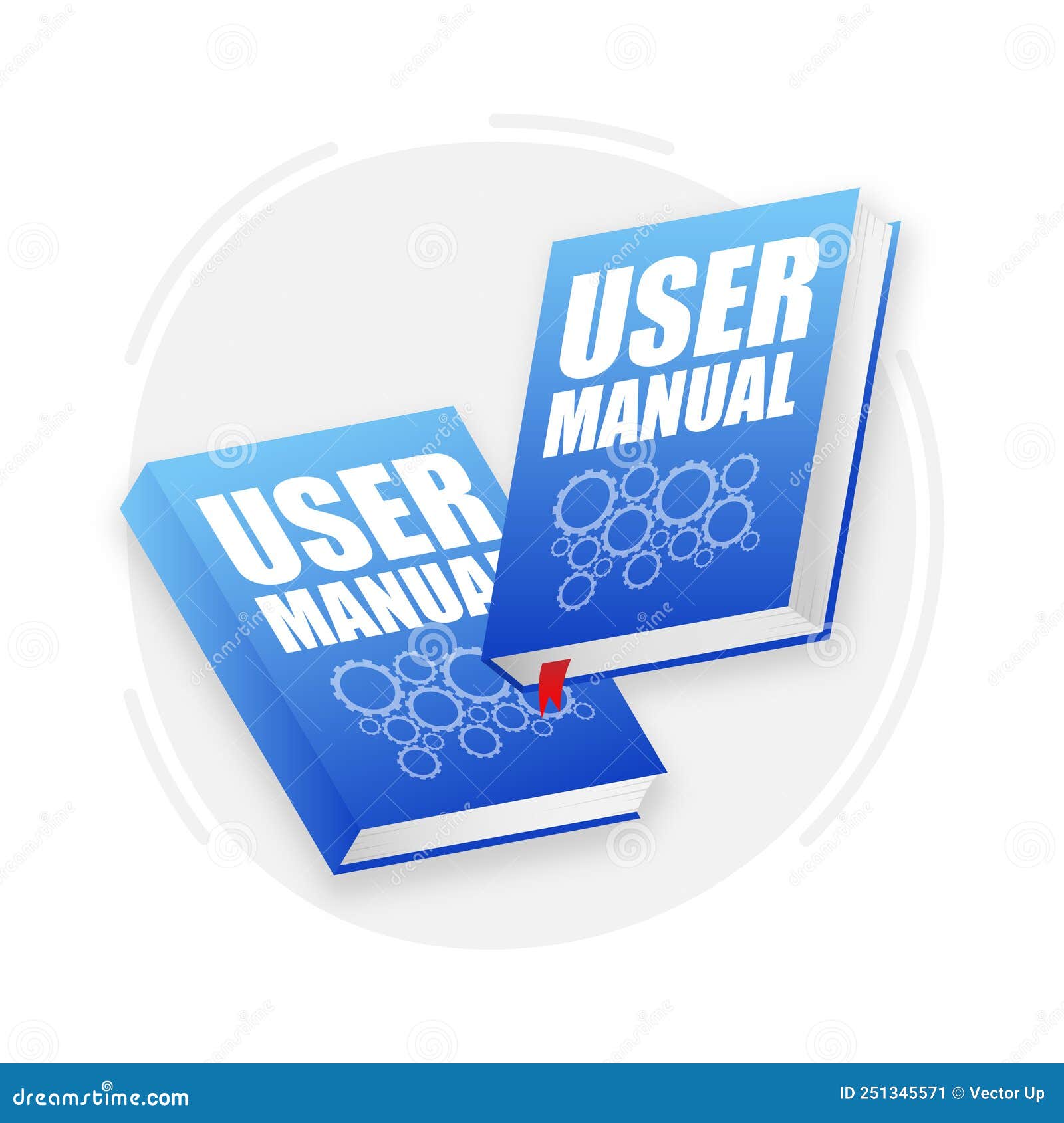 User Manual Books Icon. Textbook with Bookmark. Diary or Notebook