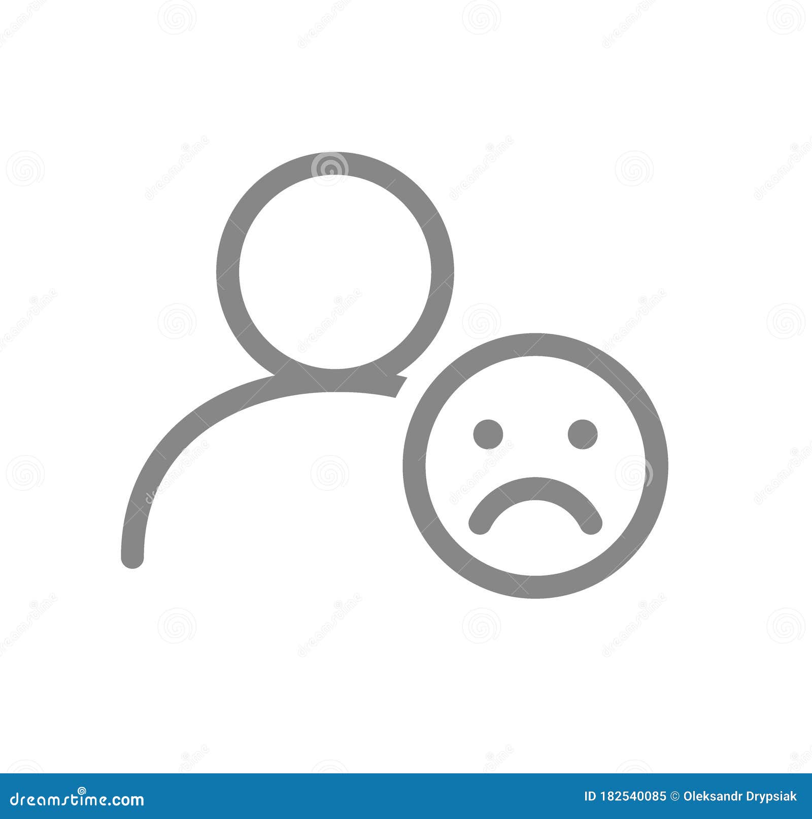 User Profile with Sad Face Line Icon. Sad Rating, Dislike, Feedback Symbol  Stock Vector - Illustration of group, grief: 182540085