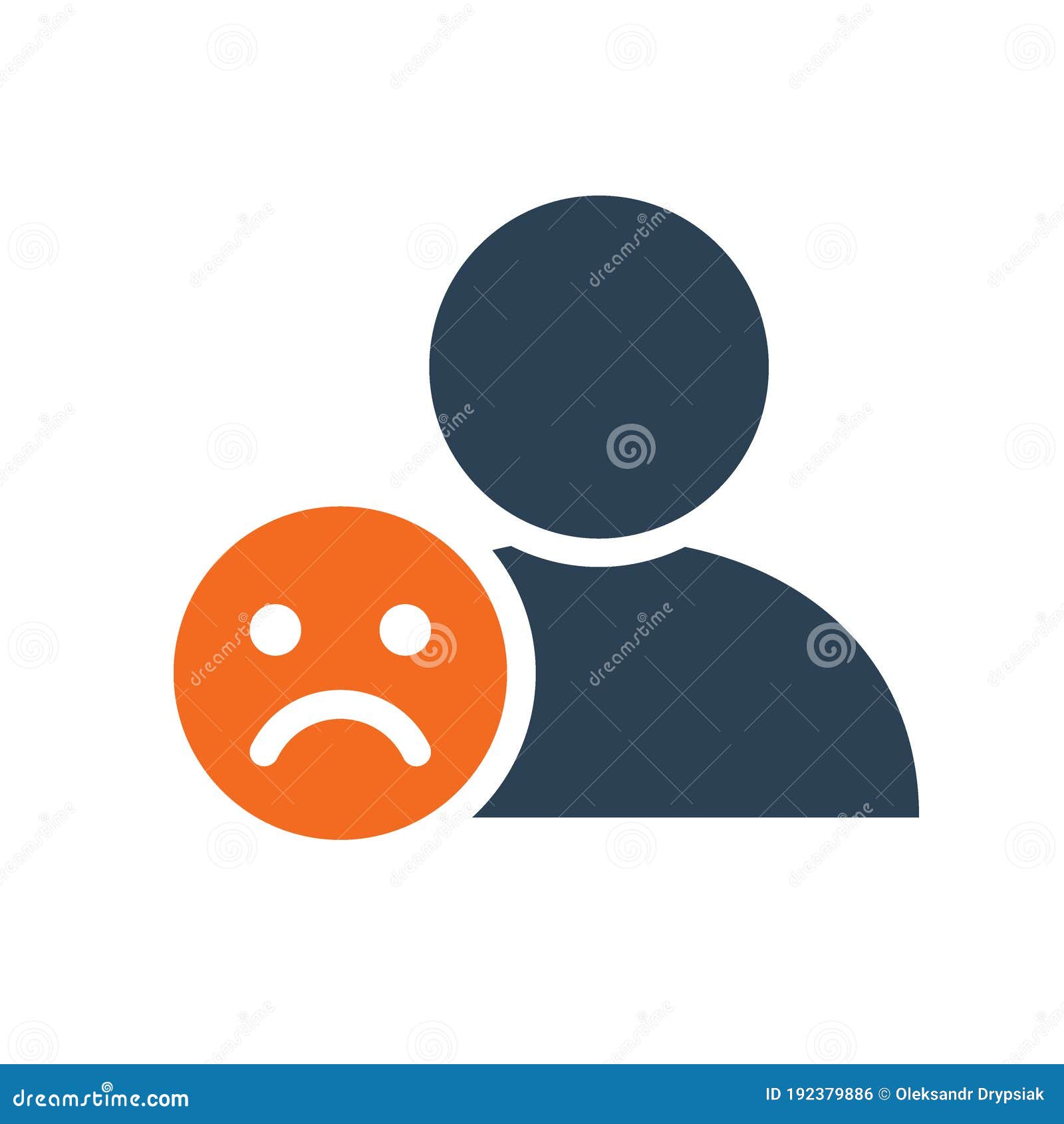 User Profile with Sad Face Line Icon. Sad Rating, Dislike, Feedback Symbol  Stock Vector - Illustration of chat, manager: 192379886