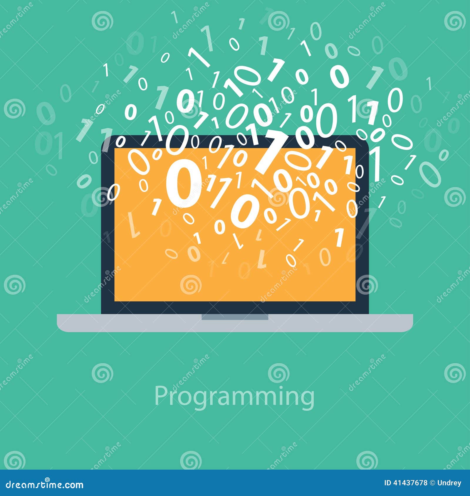 user programming coding binary code on notebook.