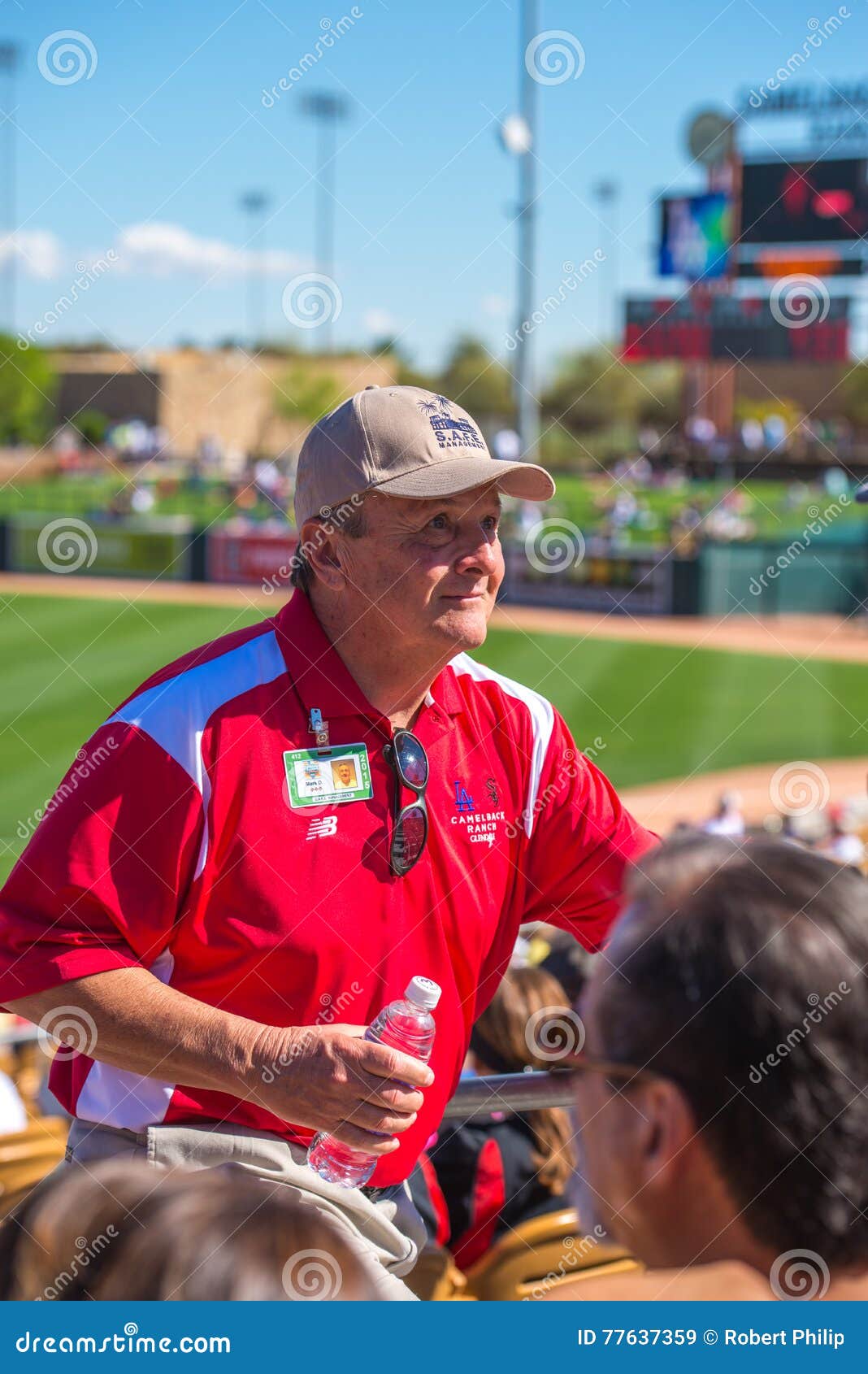 Usher Works a Chicago White Sox Spring Training Baseball Game Editorial