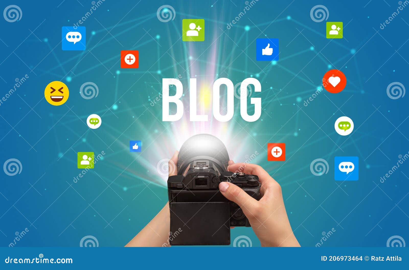 Using Camera To Capture Social Media Content Stock Photo Image of