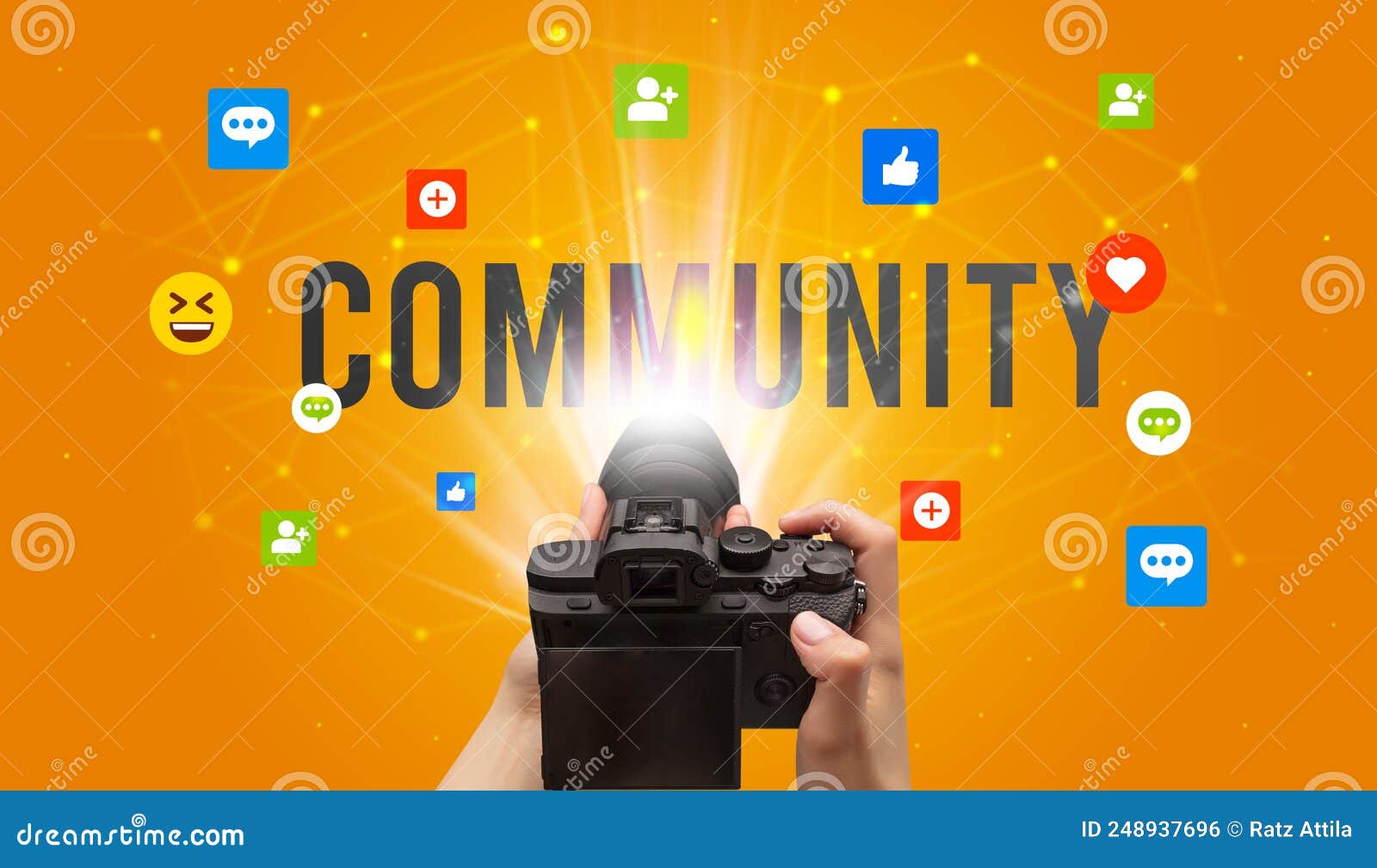 Using Camera To Capture Social Media Content Stock Photo Image of