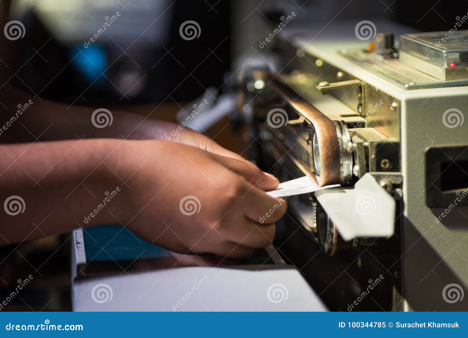 Using Continuous Sealing Machine for Packing Coffee Bag Stock Image