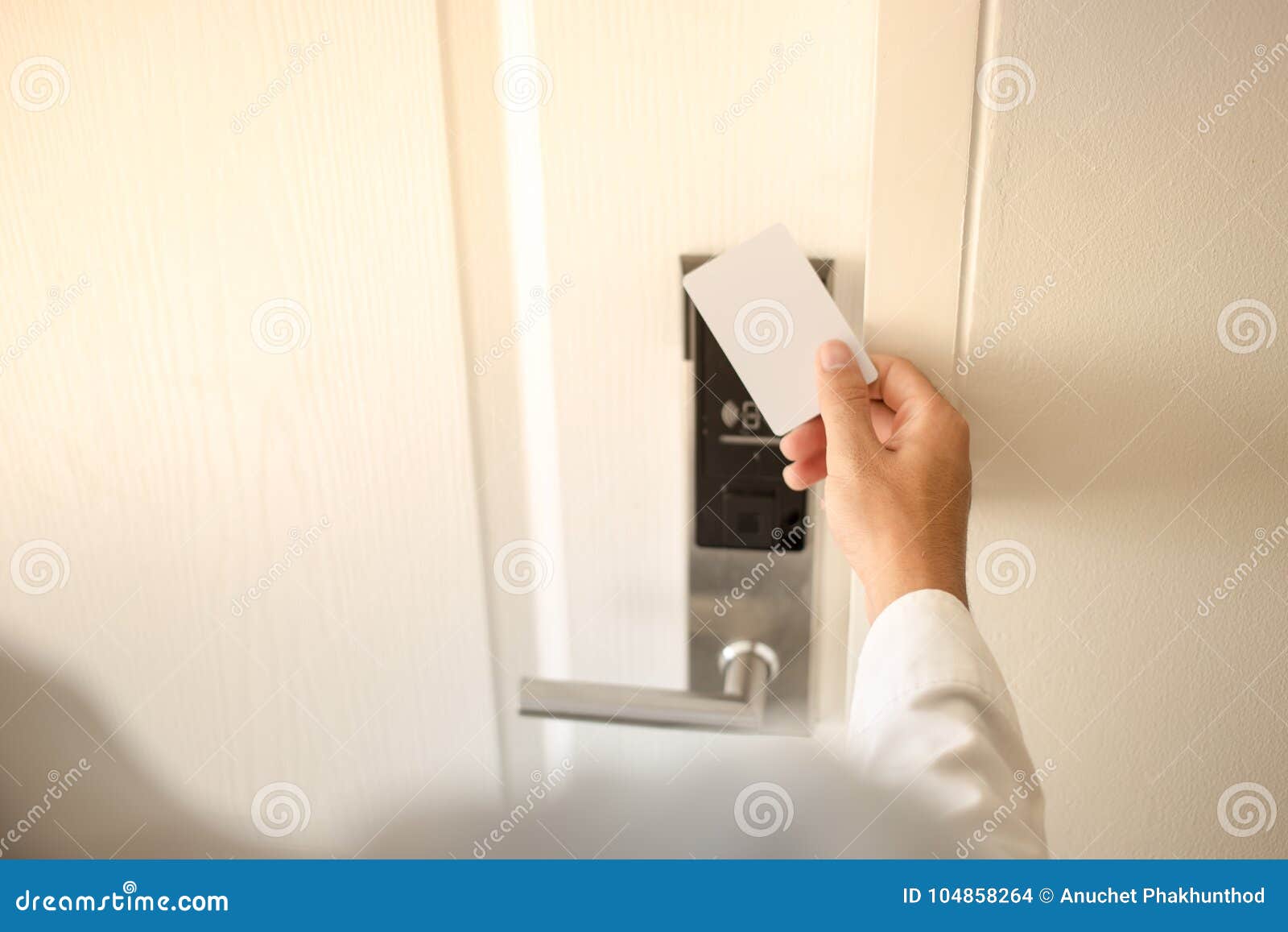 Using Keycard To Open The Door Or Scan Keycard Open Door For
