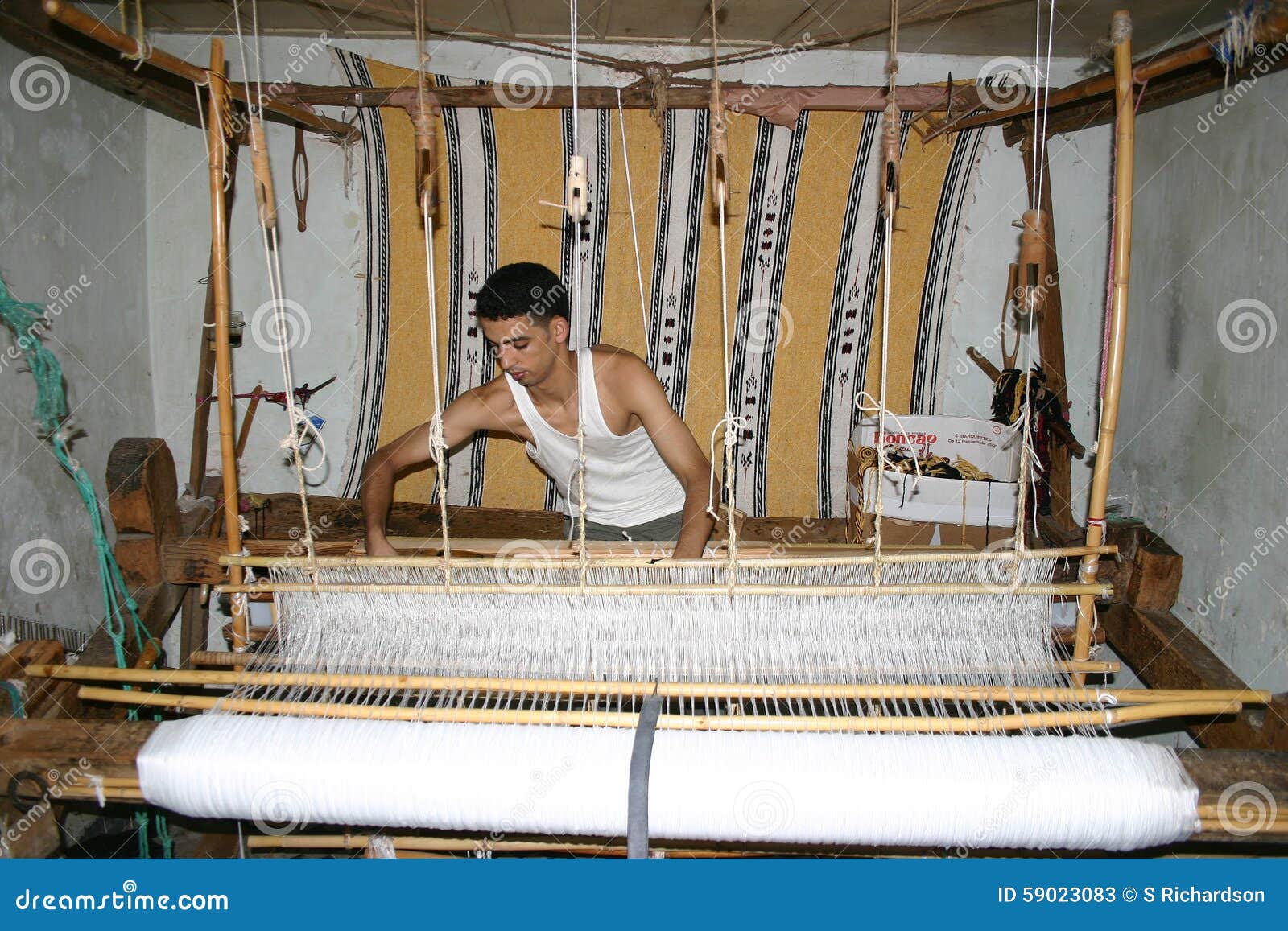 Using a loom editorial stock photo. Image of loom, pedals 59023083