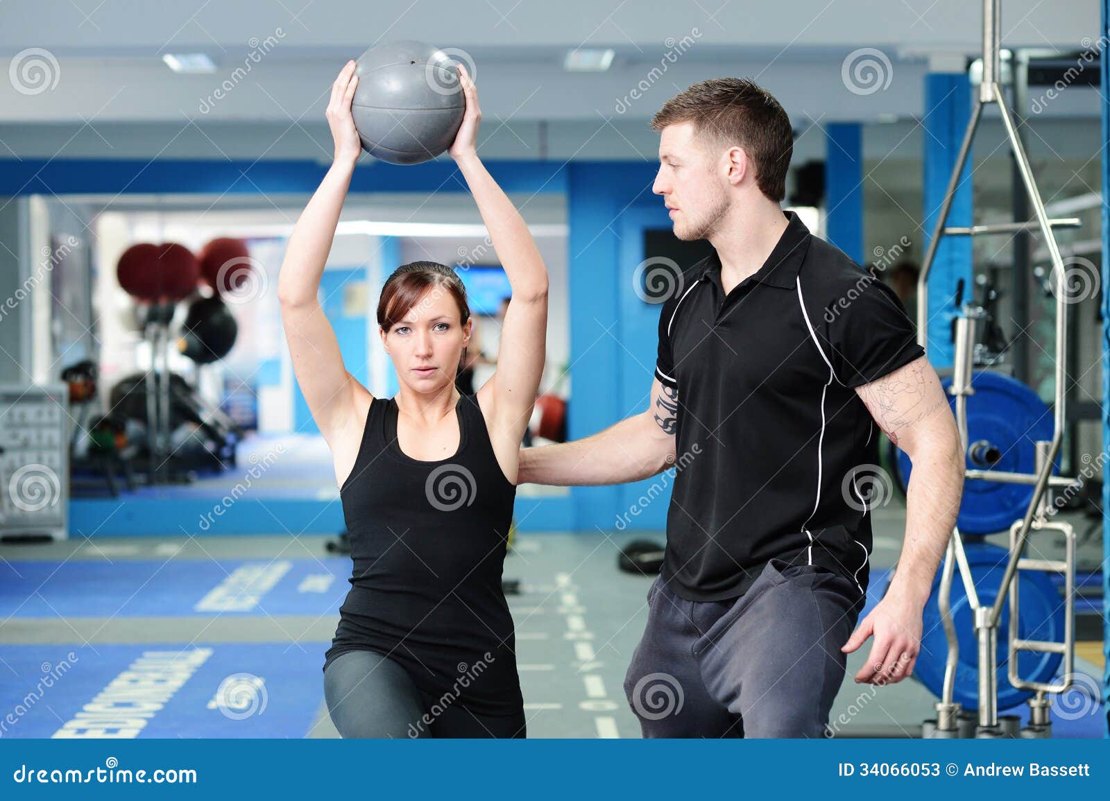 using medicine ball with personal trainer