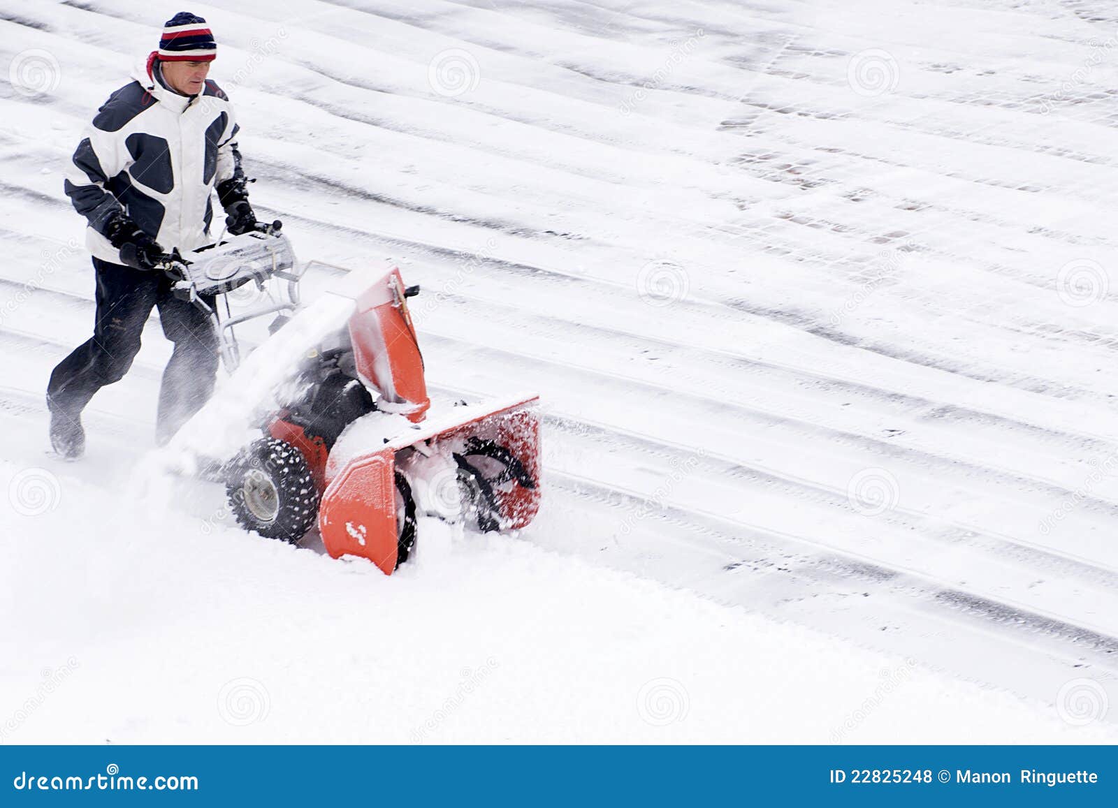 Using a Snowblower after a Winter Storm Stock Photo Image of blades