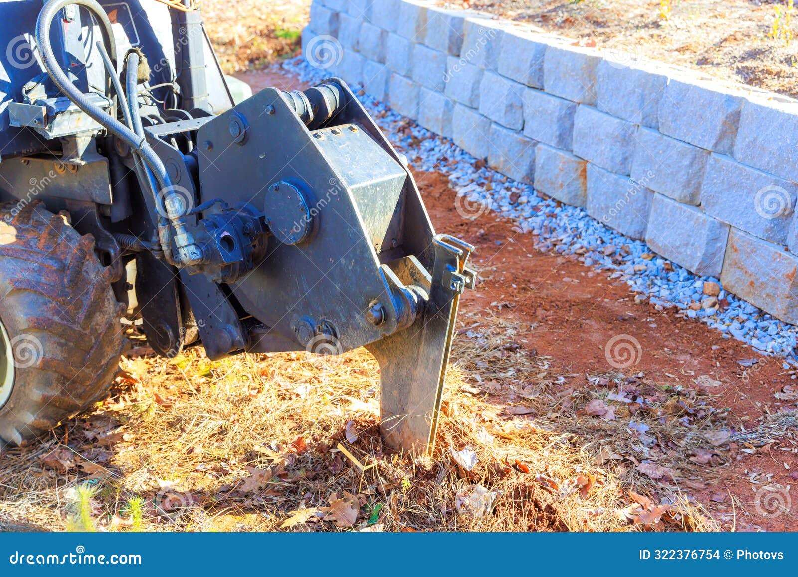 Using a Trencher Cable Plow Tractor To Lay Fiber Optic Cables Stock