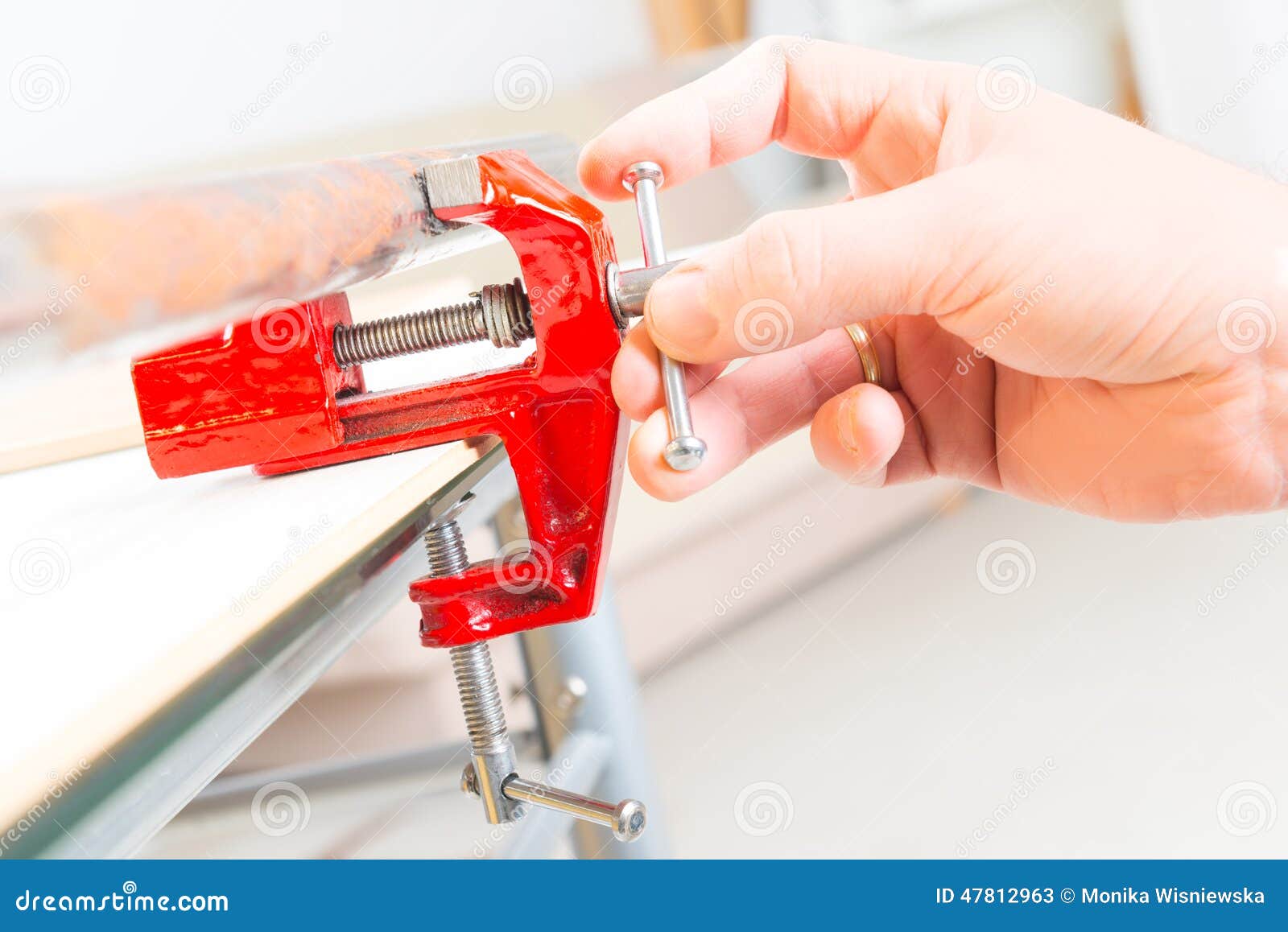 Using a Vise To Hold a Rusty Pipe Stock Image Image of objects, pipe