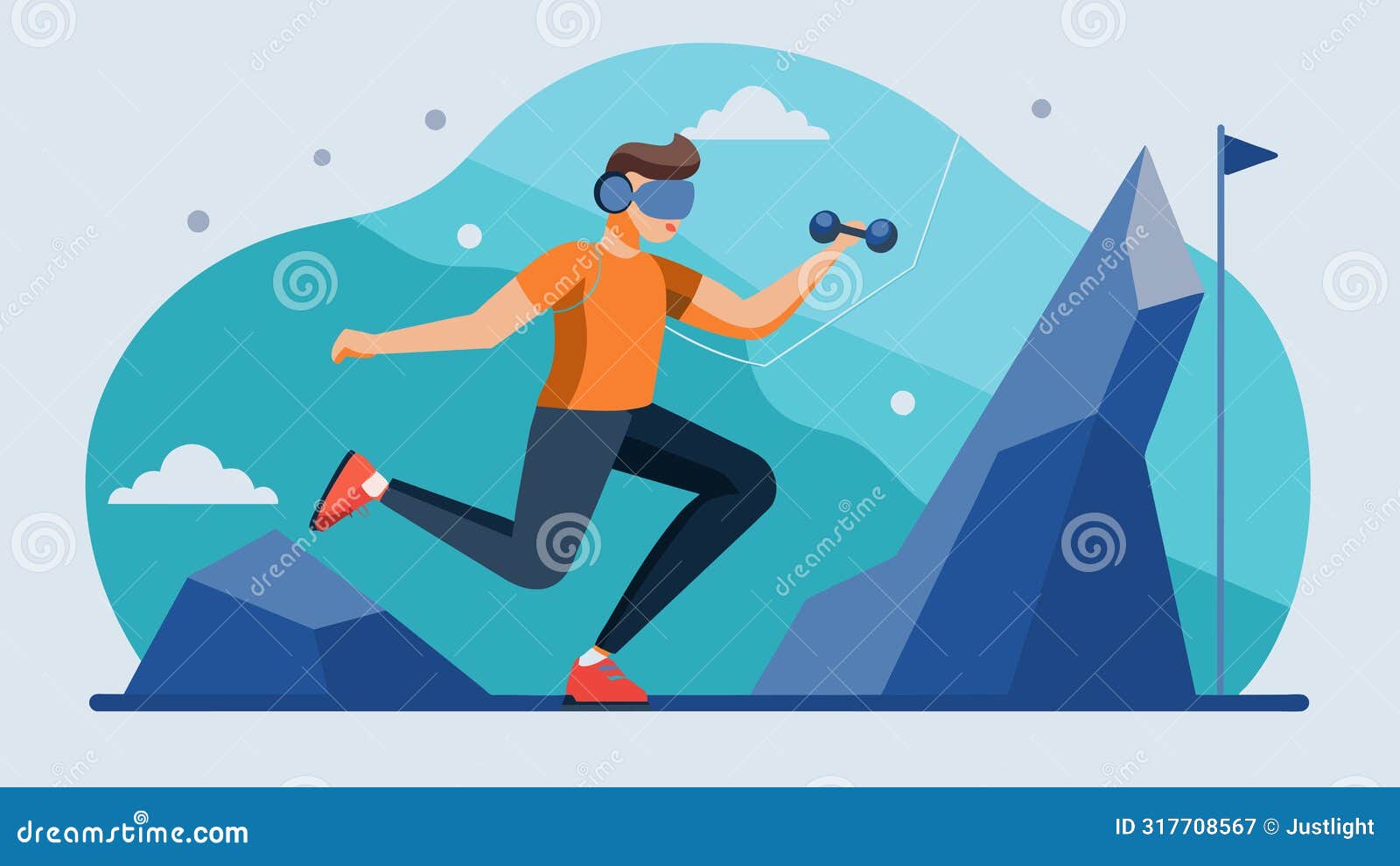 using vr technology a person is able to simulate rock climbing challenging their strength flexibility and problemsolving