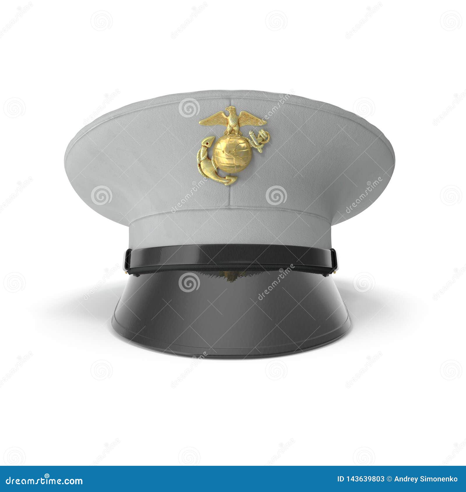 USMC US Marine Officer Hat Isolated On White Background 3D Illustration ...