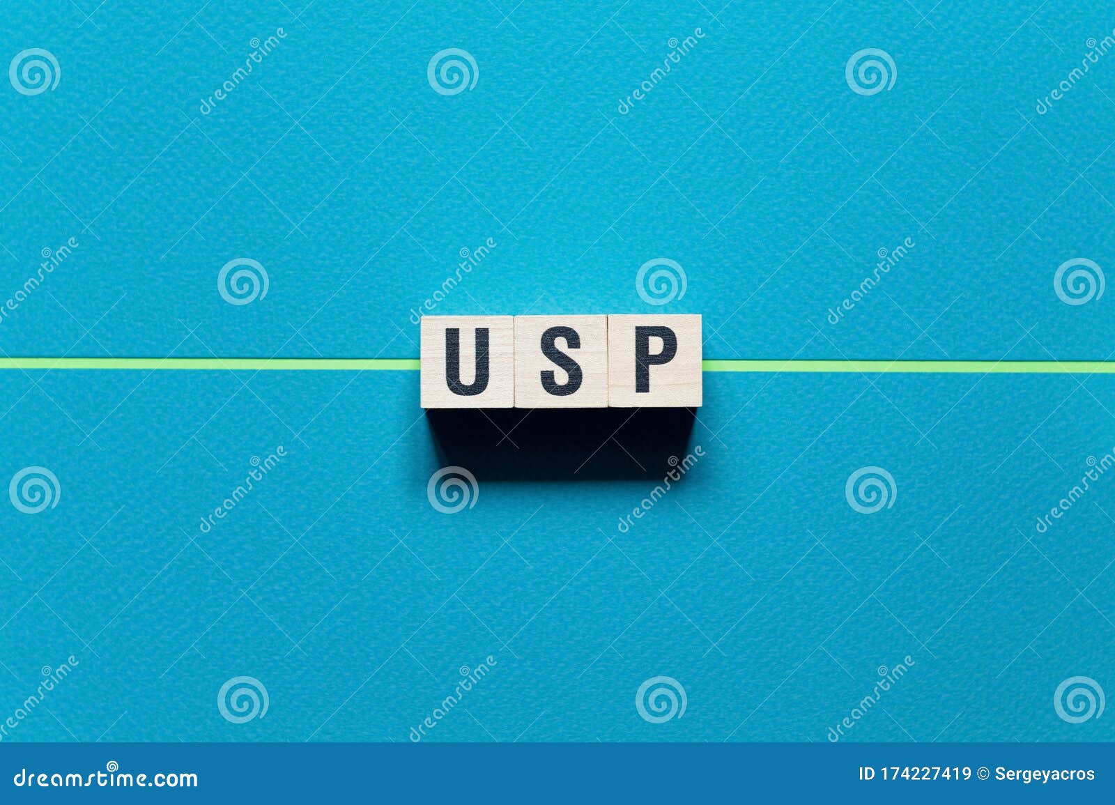 usp - unique selling proposition word concept on cubes