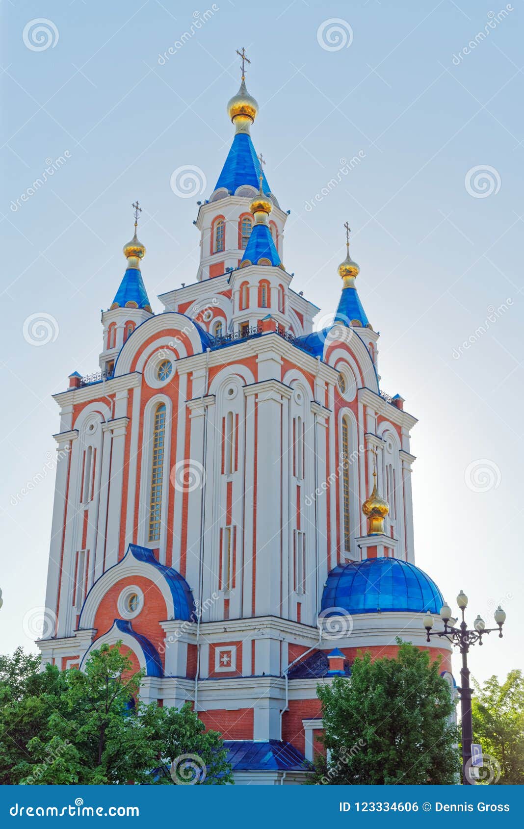 Uspensky Kathedrale In Chabarowsk Russland Beruhmte Russisch Orthodoxe Kirche Stockfoto Bild Von Heilig Kuppel 123334606