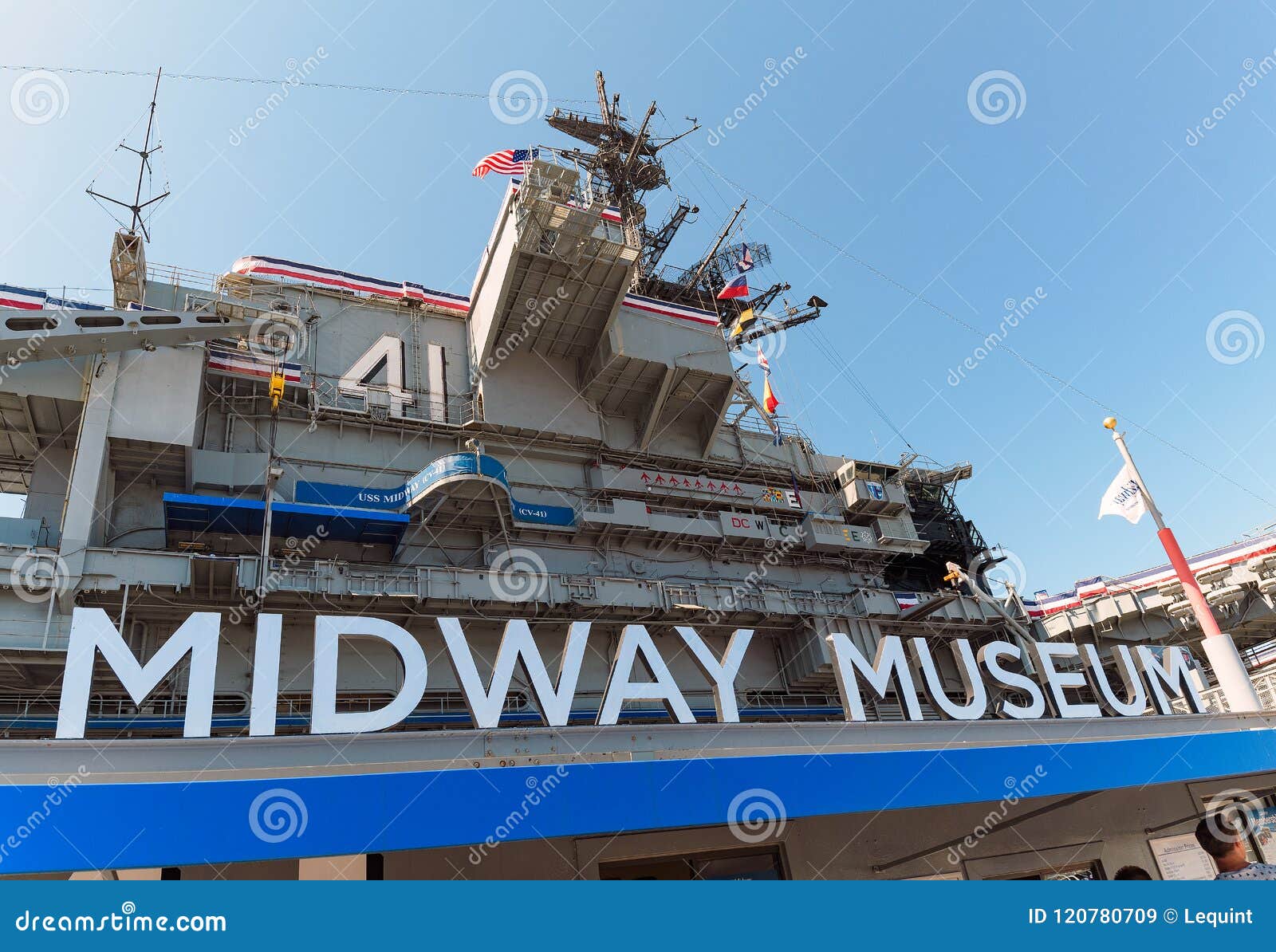USS Midway Museum Aircraft Carrier San Diego California Aerial Panorama Poster