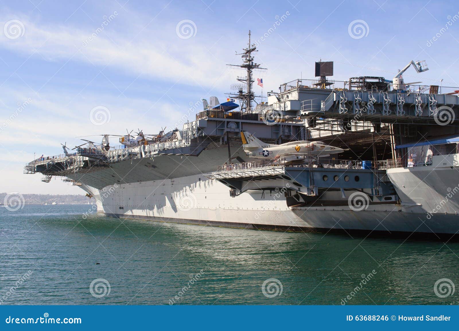 USS Midway Museum Aircraft Carrier San Diego California Aerial Panorama Poster