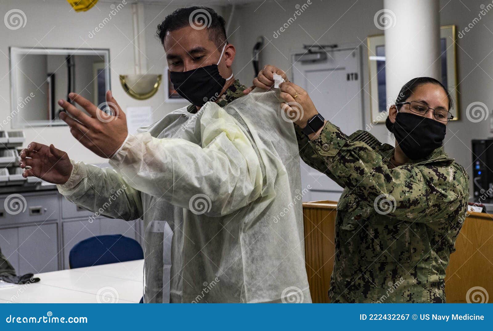 USS Mount Whitney Stretcher Bearer Training Picture. Image 222432267