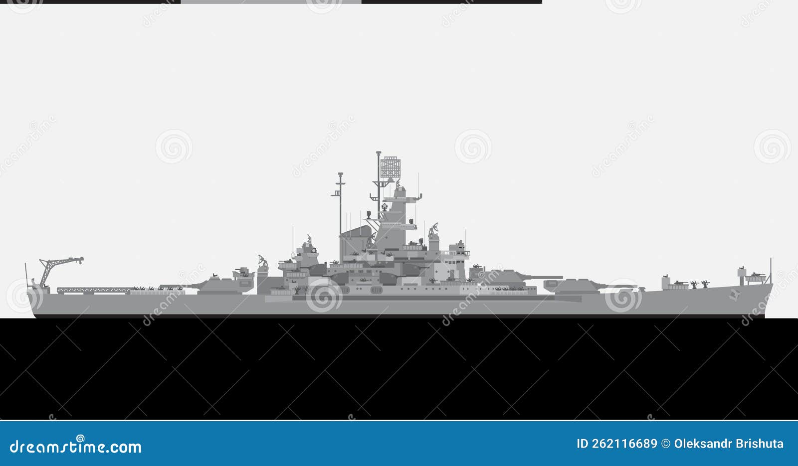 USS SOUTH DAKOTA 1942. United States Navy Battleship. Cartoon Vector ...