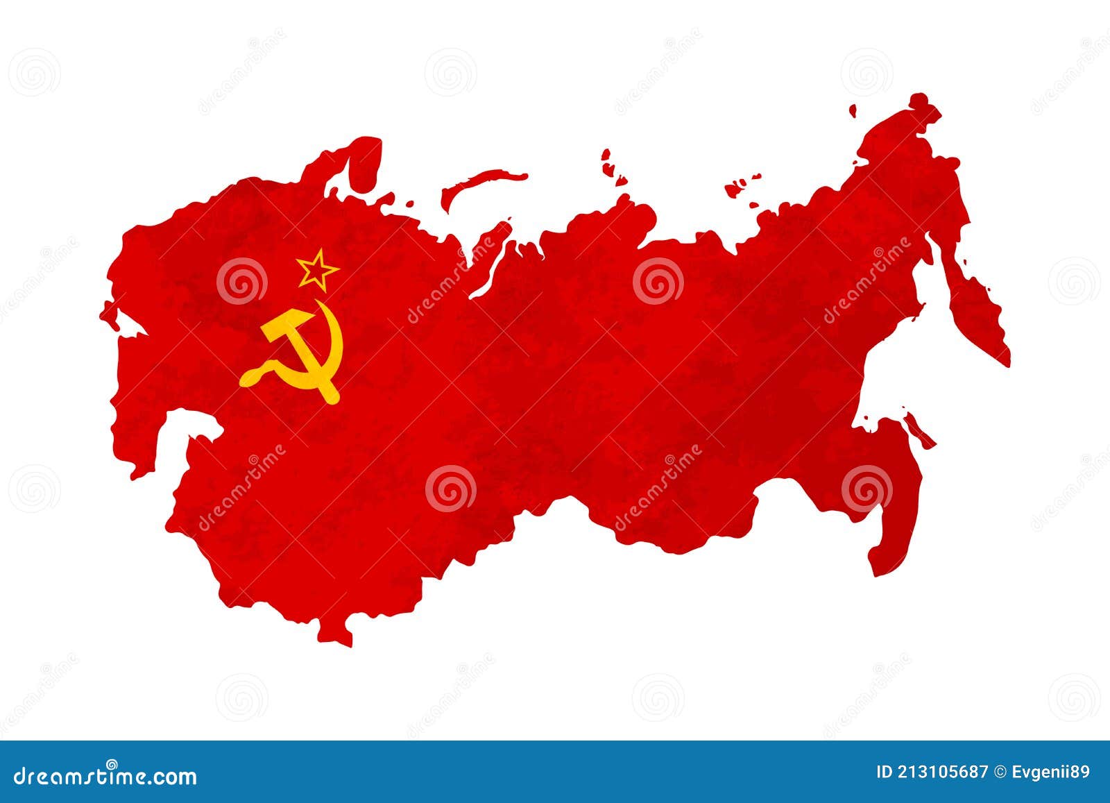 USSR Country Silhouette, Soviet Sickle and Hammer Symbol on Red Stock ...