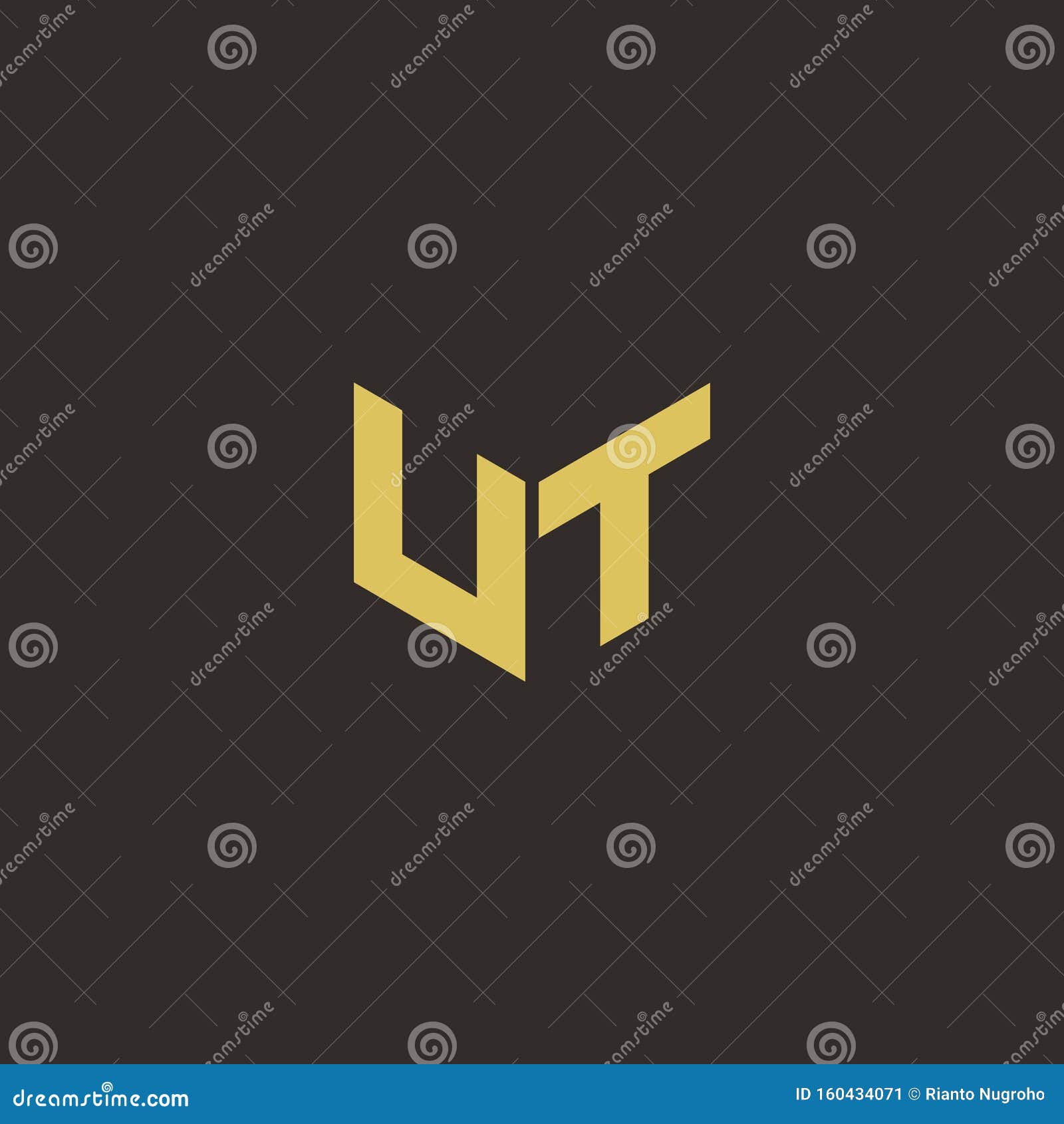 UT Logo Letter Initial Logo Designs Template with Gold and Black ...