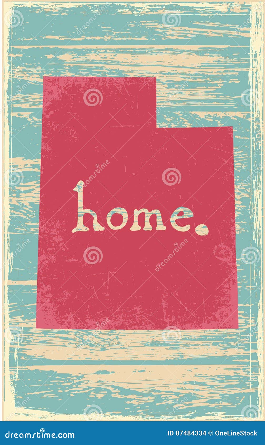 Utah Nostalgic Rustic Vintage State Vector Sign Stock Vector