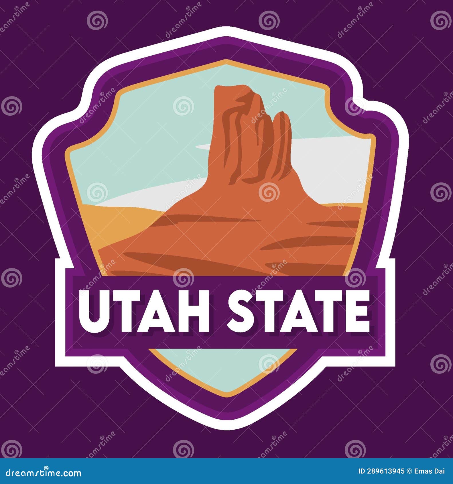 Utah State with Beautiful View Stock Illustration Illustration of