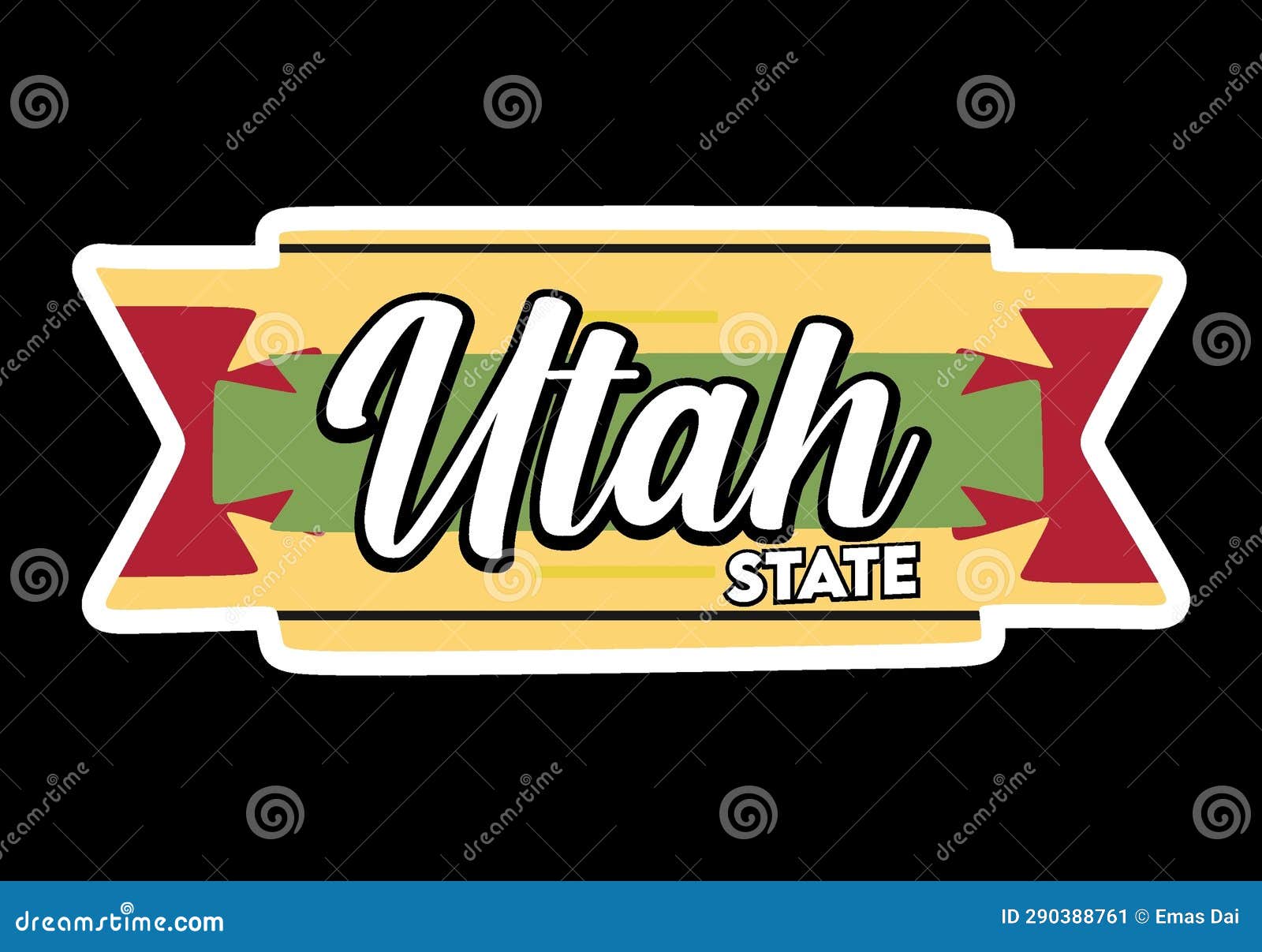 Utah State with Black Background Stock Illustration - Illustration of